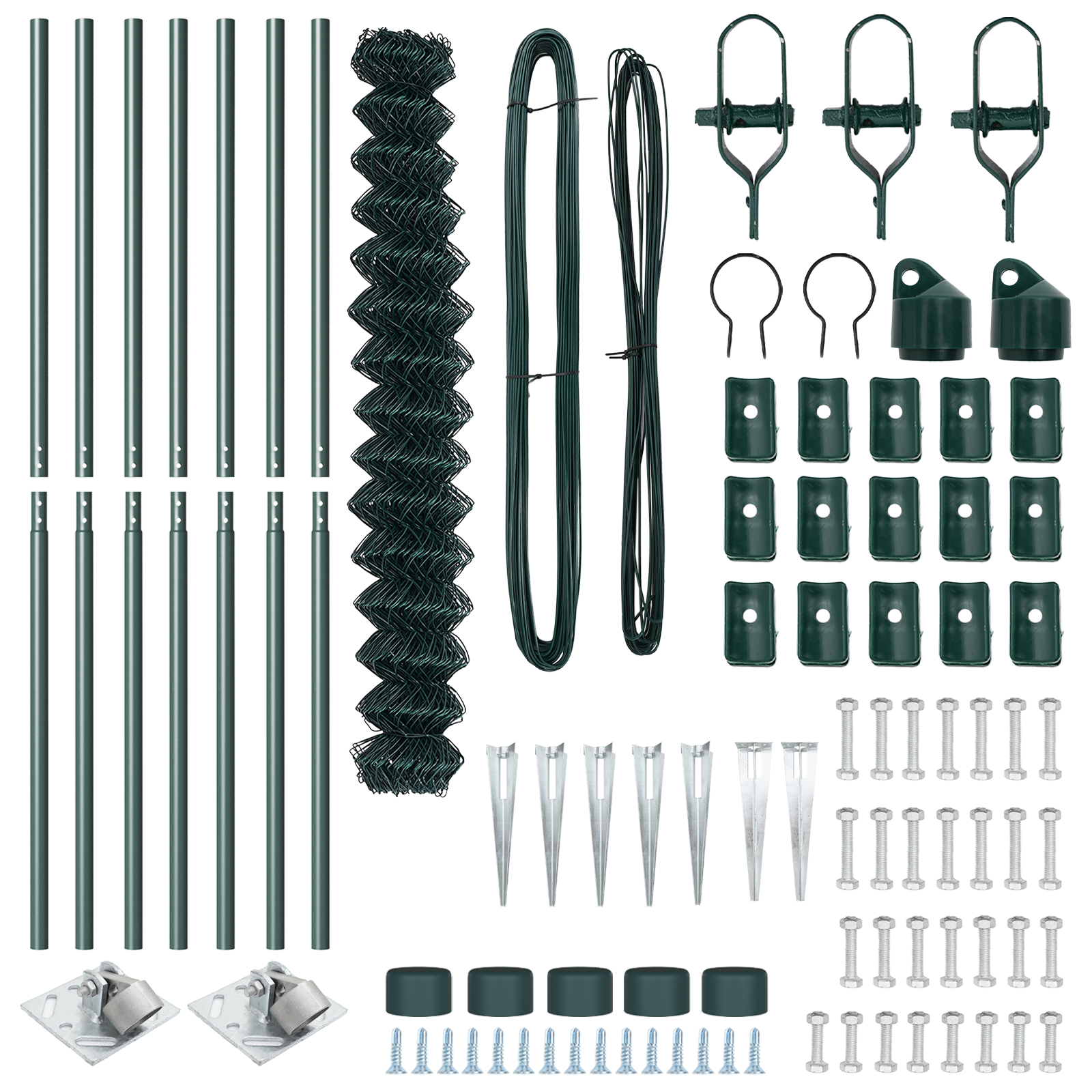 Chain Link Fence with 7 Spike Posts 1.5x10 m Galvanised Steel - Image 5