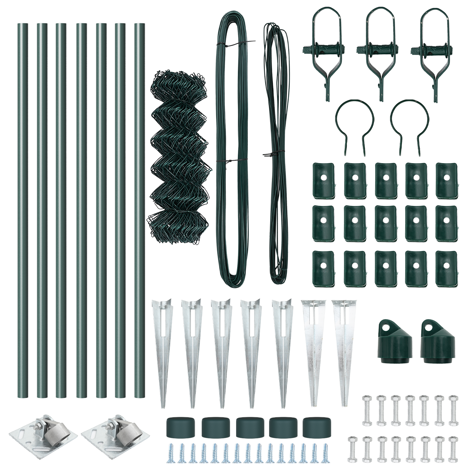 Chain Link Fence with 7 Spike Posts 0.8x10 m Galvanised Steel - Image 5