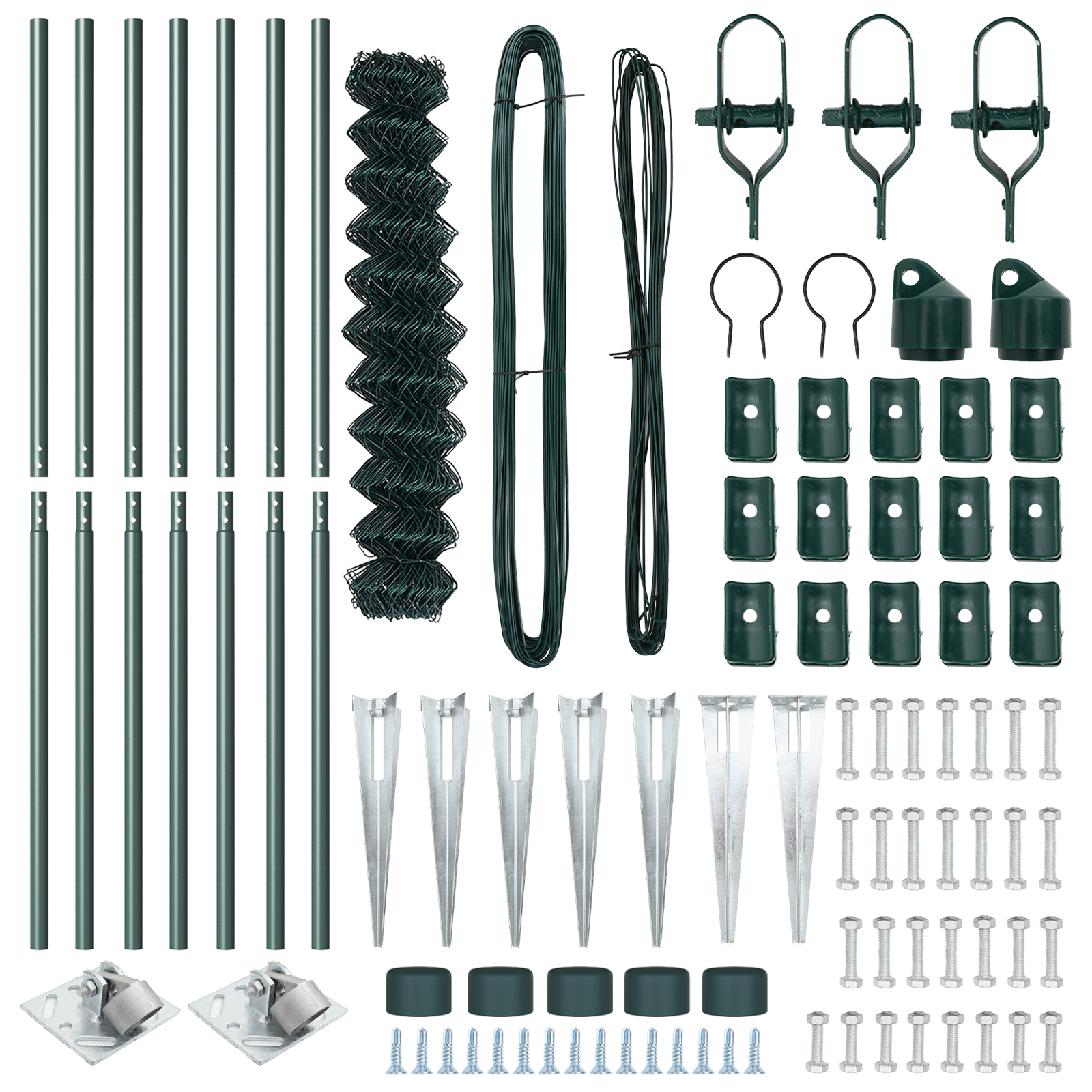 Chain Link Fence with 7 Spike Posts 1.4x10 m Galvanised Steel - Image 5