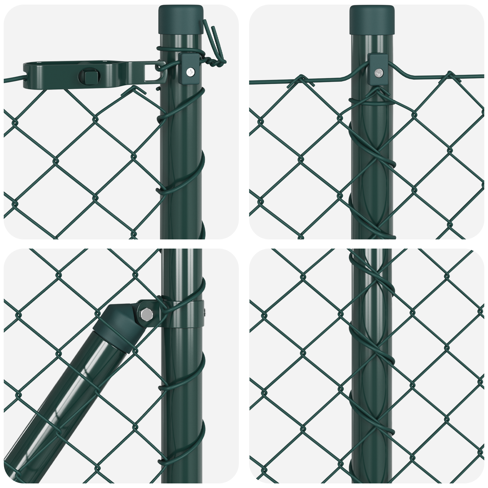 Chain Link Fence with 13 Spike Posts 1x25 m Galvanised Steel - Image 7