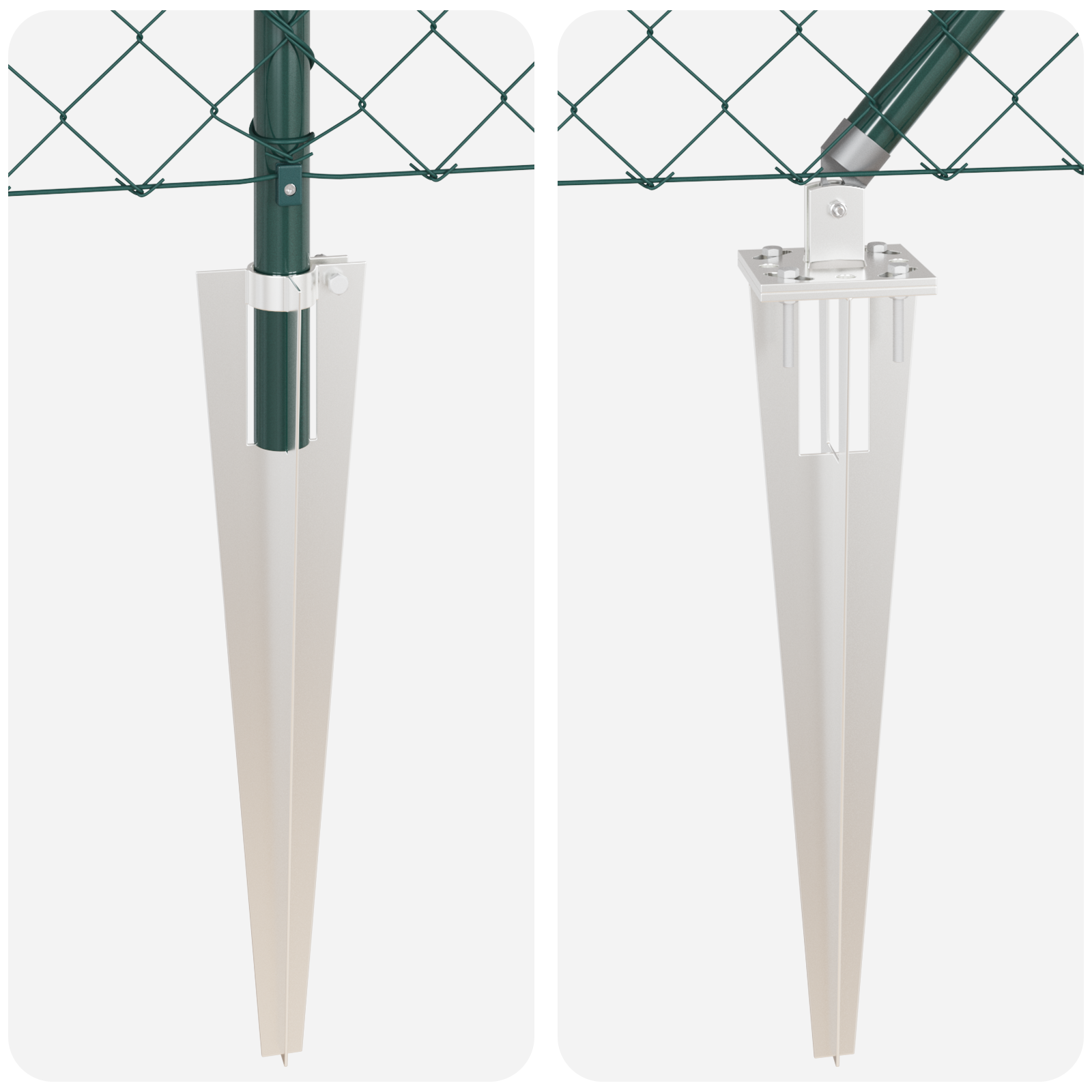 Chain Link Fence Set of 2 Green Metal 0.8 x 25 m Durable - Image 8