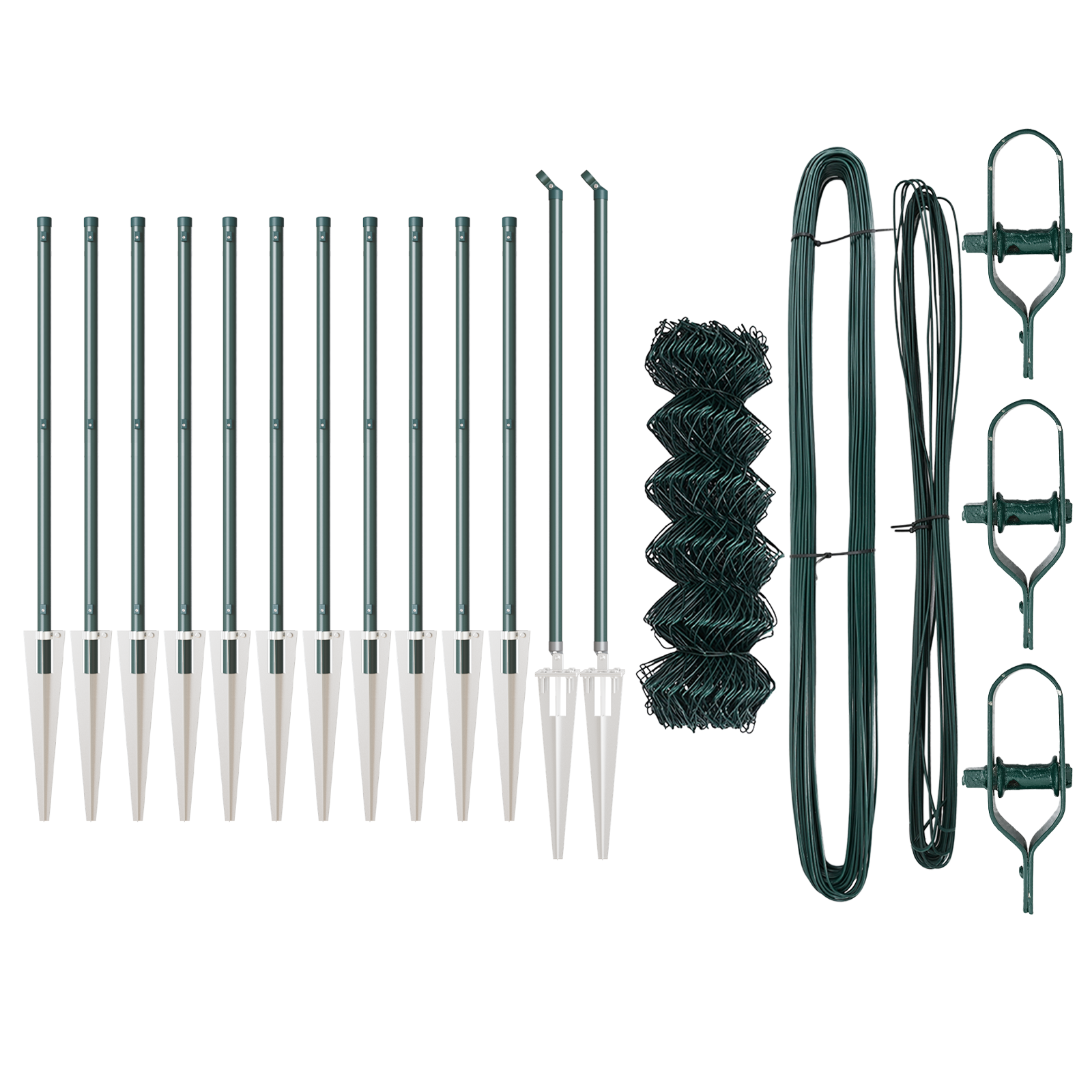 Chain Link Fence Set of 2 Green Metal 0.8 x 25 m Durable - Image 4