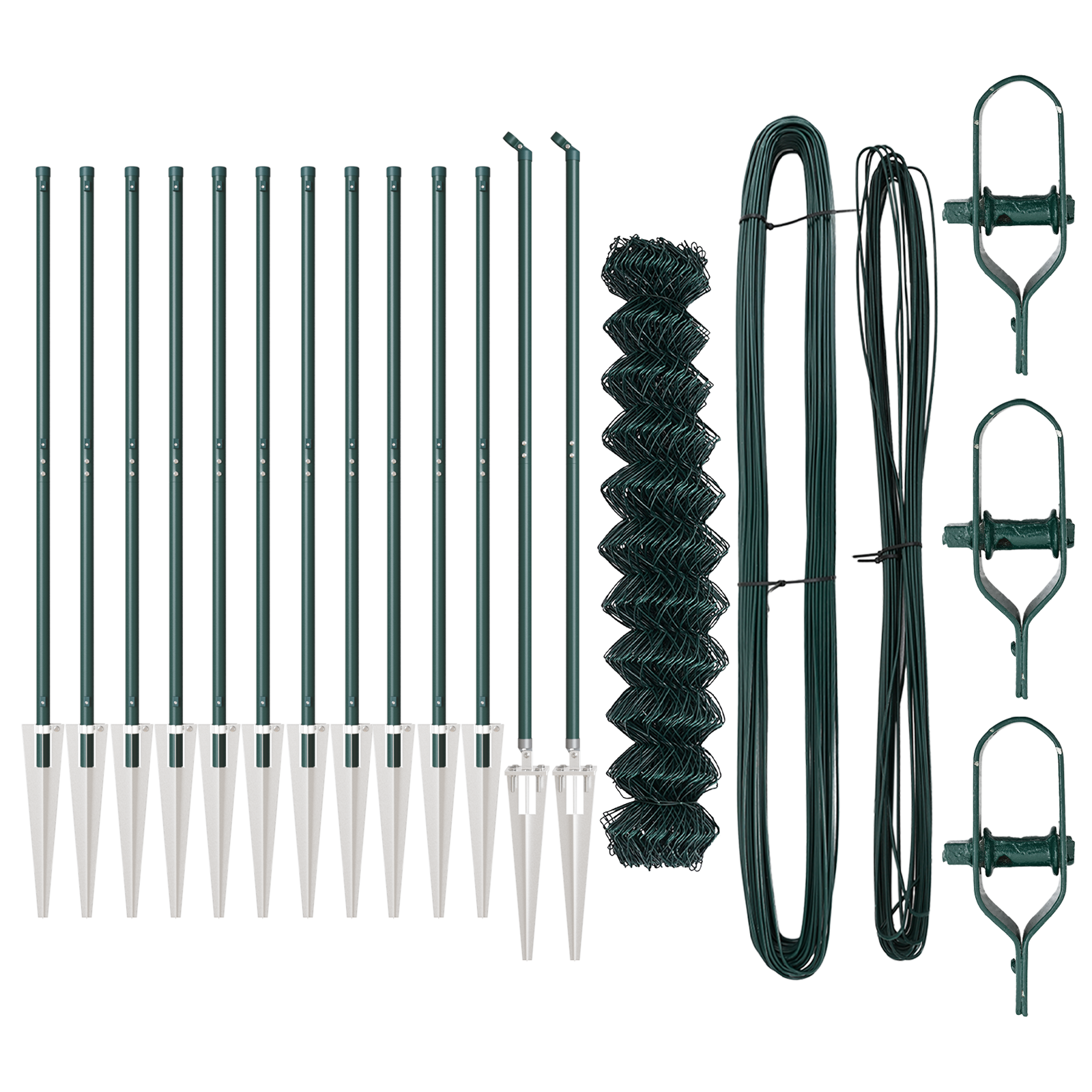 Chain Link Fence Set of 2 Green PVC 1 x 25 m Durable - Image 4