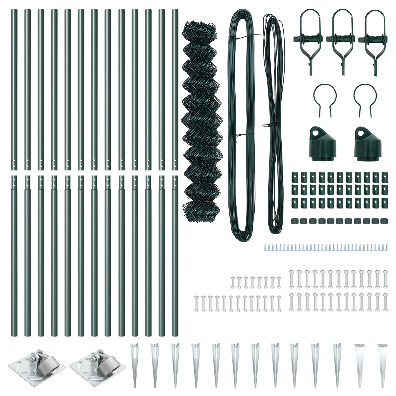 Chain Link Fence Set of 2 Green PVC 1 x 25 m Durable - Image 5