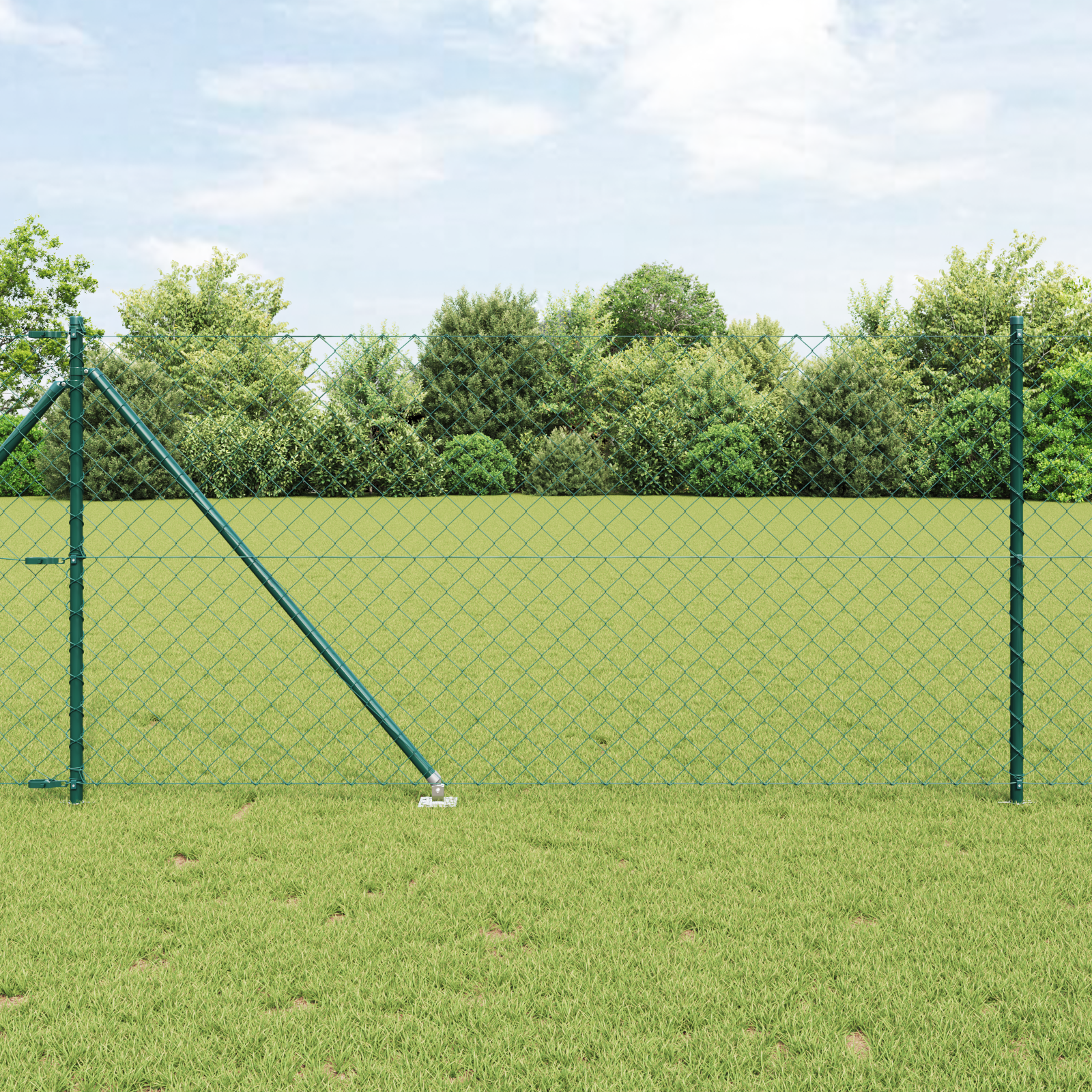 Chain Link Fence Set of 2 Green PVC 1 x 25 m Durable