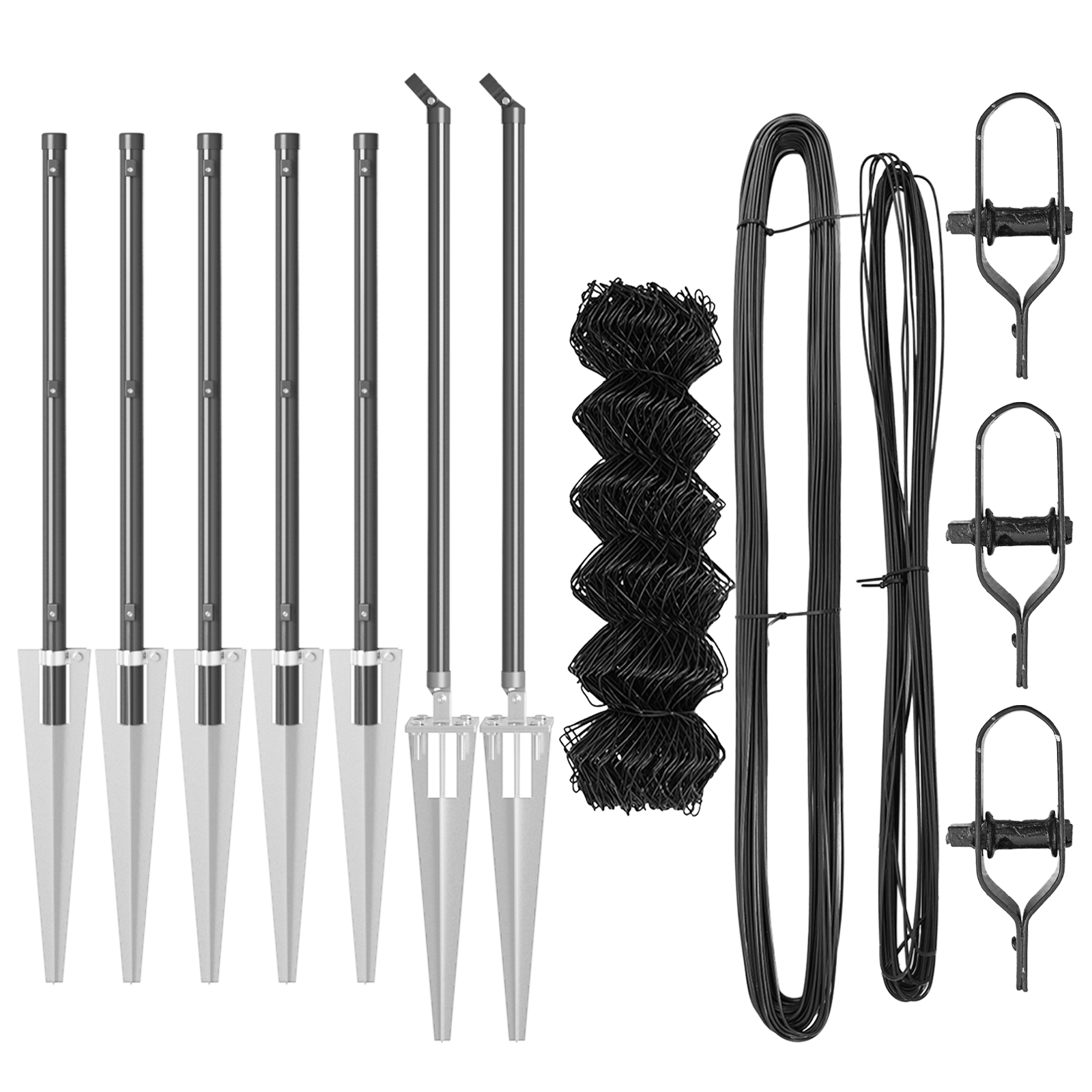 Chain Link Fence with 7 Spike Posts 0.8x10 m Galvanised Steel - Image 4