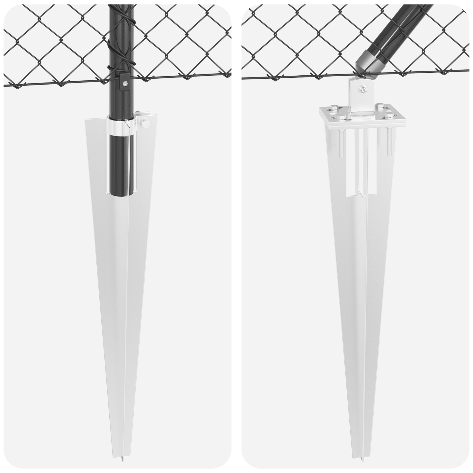 Chain Link Fence with 7 Spike Posts 1x10 m Galvanised Steel - Image 8