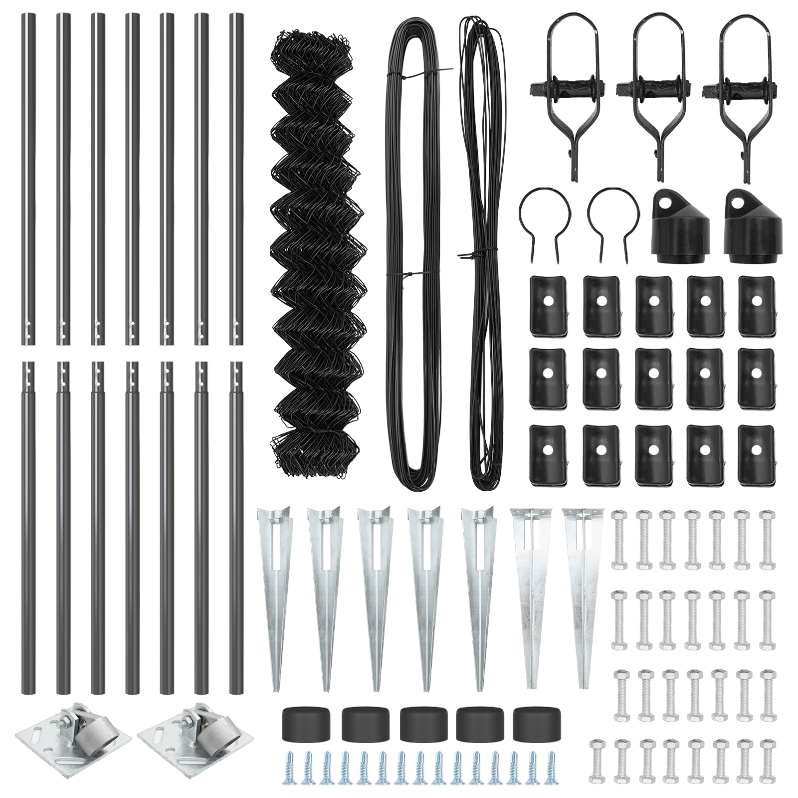 Chain Link Fence with 7 Spike Posts 1.4x10 m Galvanised Steel - Image 5