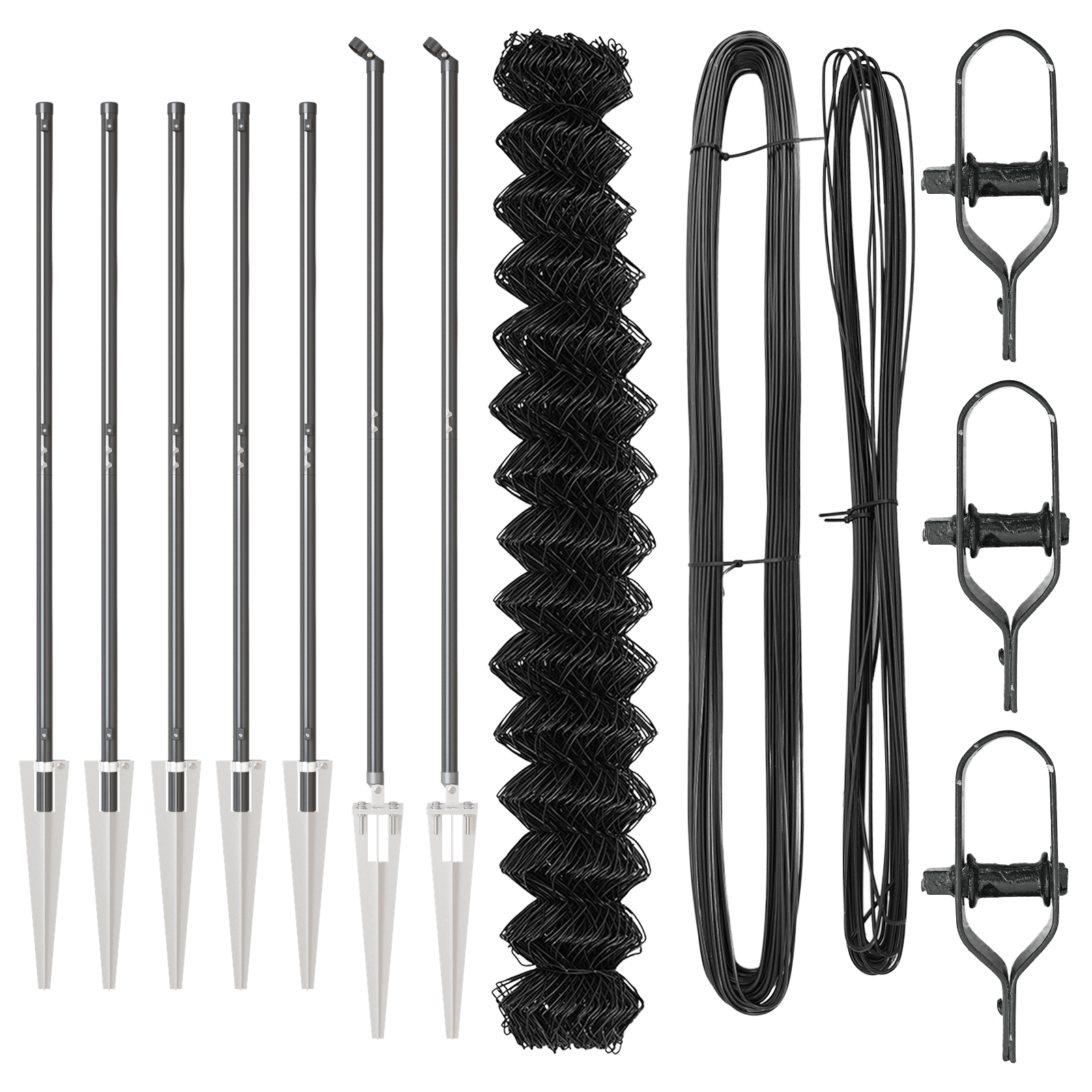 Chain Link Fence with 7 Spike Posts 1.5x10 m Galvanised Steel - Image 4