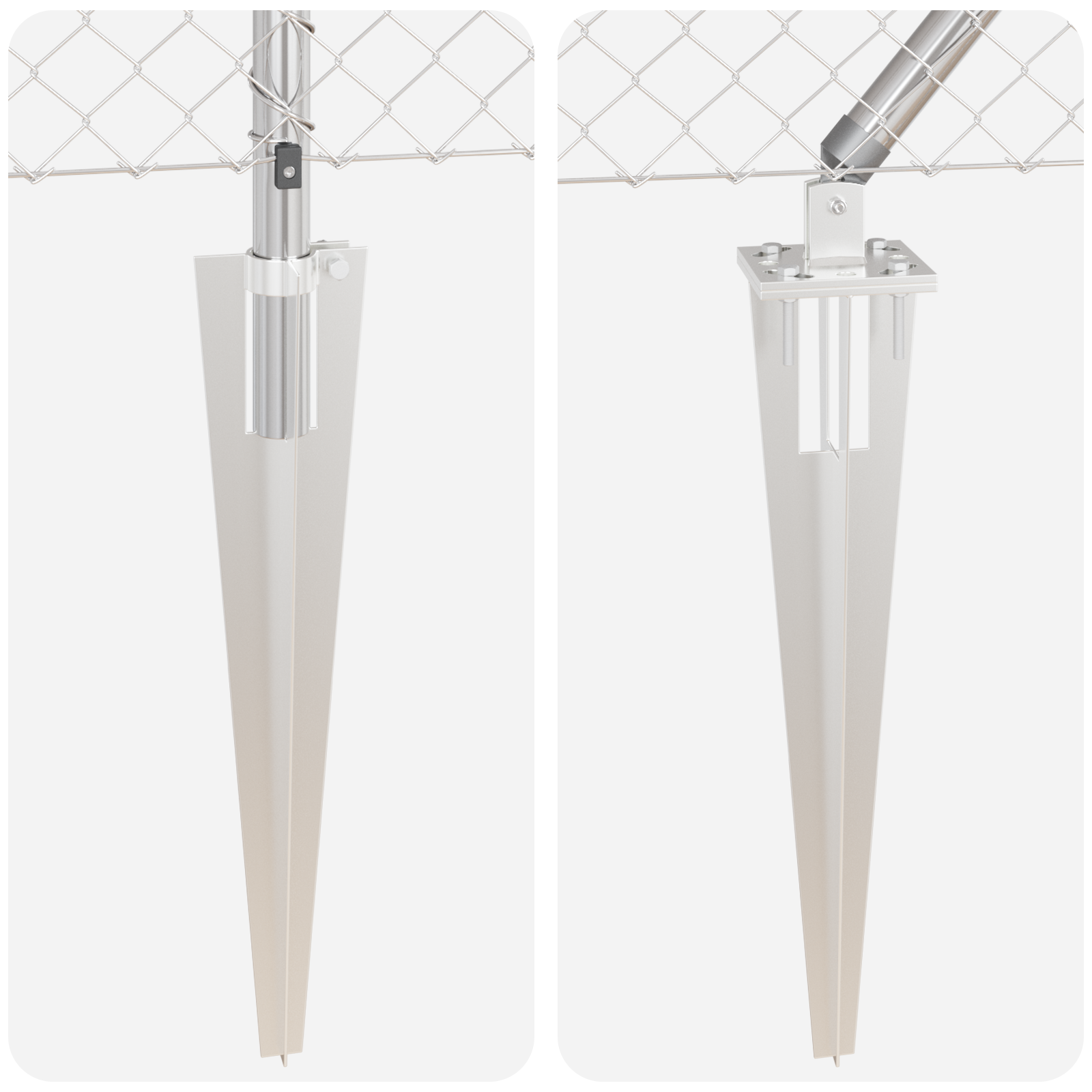 Chain Link Fence with 7 Spike Posts 0.4x10 m Galvanised Steel - Image 6