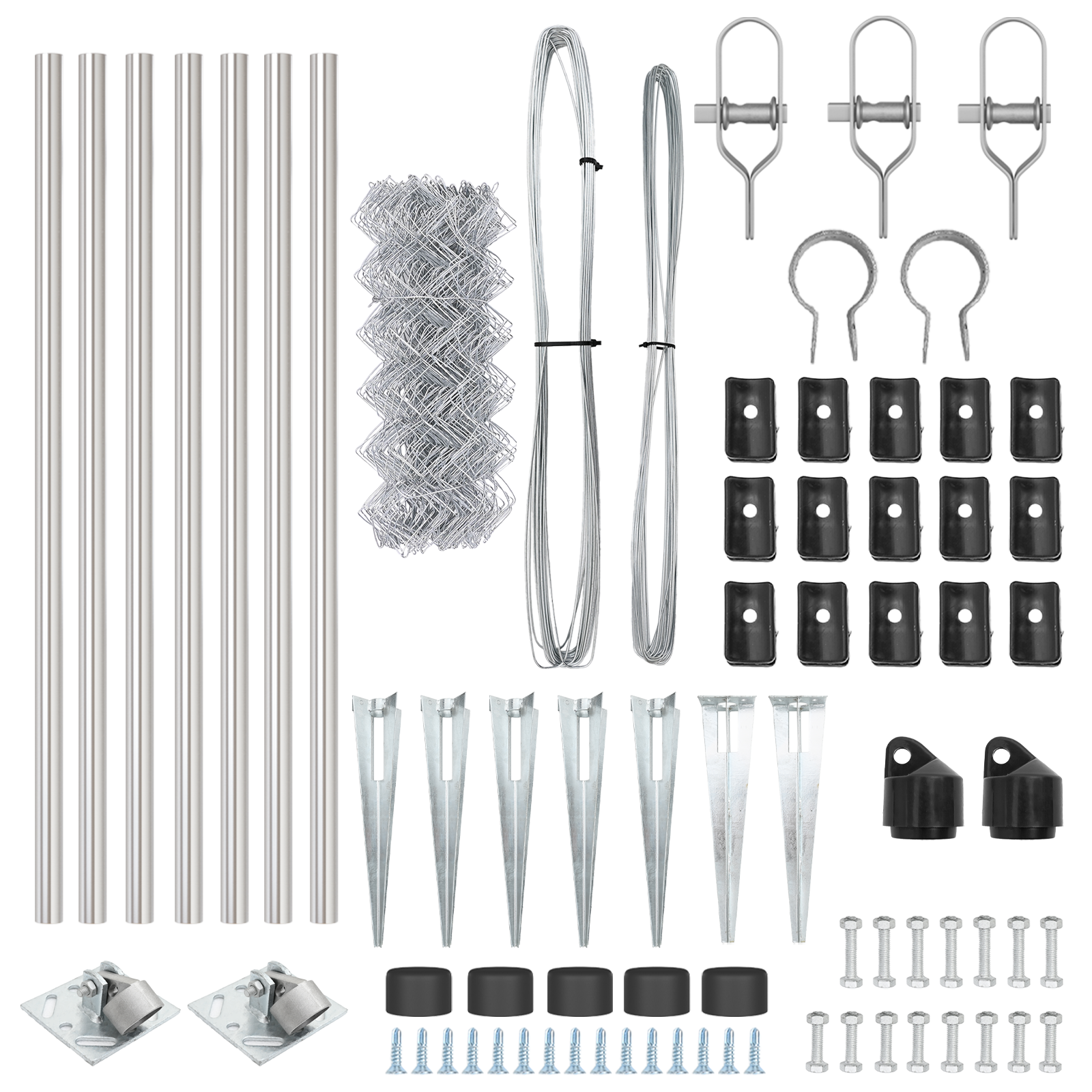 Chain Link Fence with 7 Spike Posts 1x10 m Galvanised Steel - Image 4