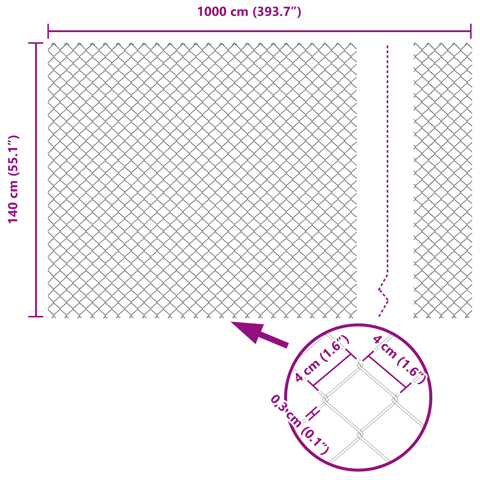 Chain Link Fence with 7 Spike Posts 1.4x10 m Galvanised Steel - Image 10