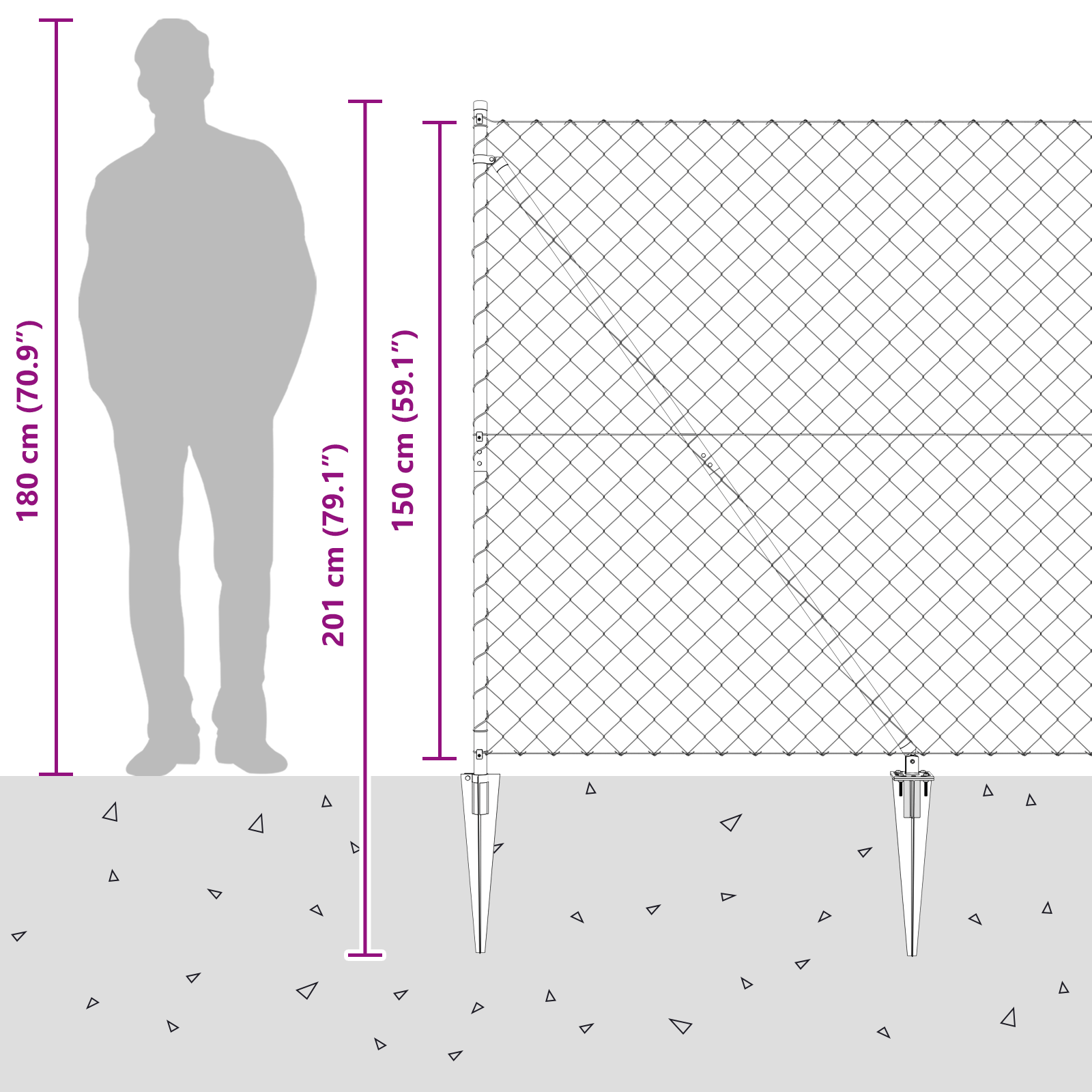 Chain Link Fence with 7 Spike Posts 1.5x10 m Galvanised Steel - Image 11
