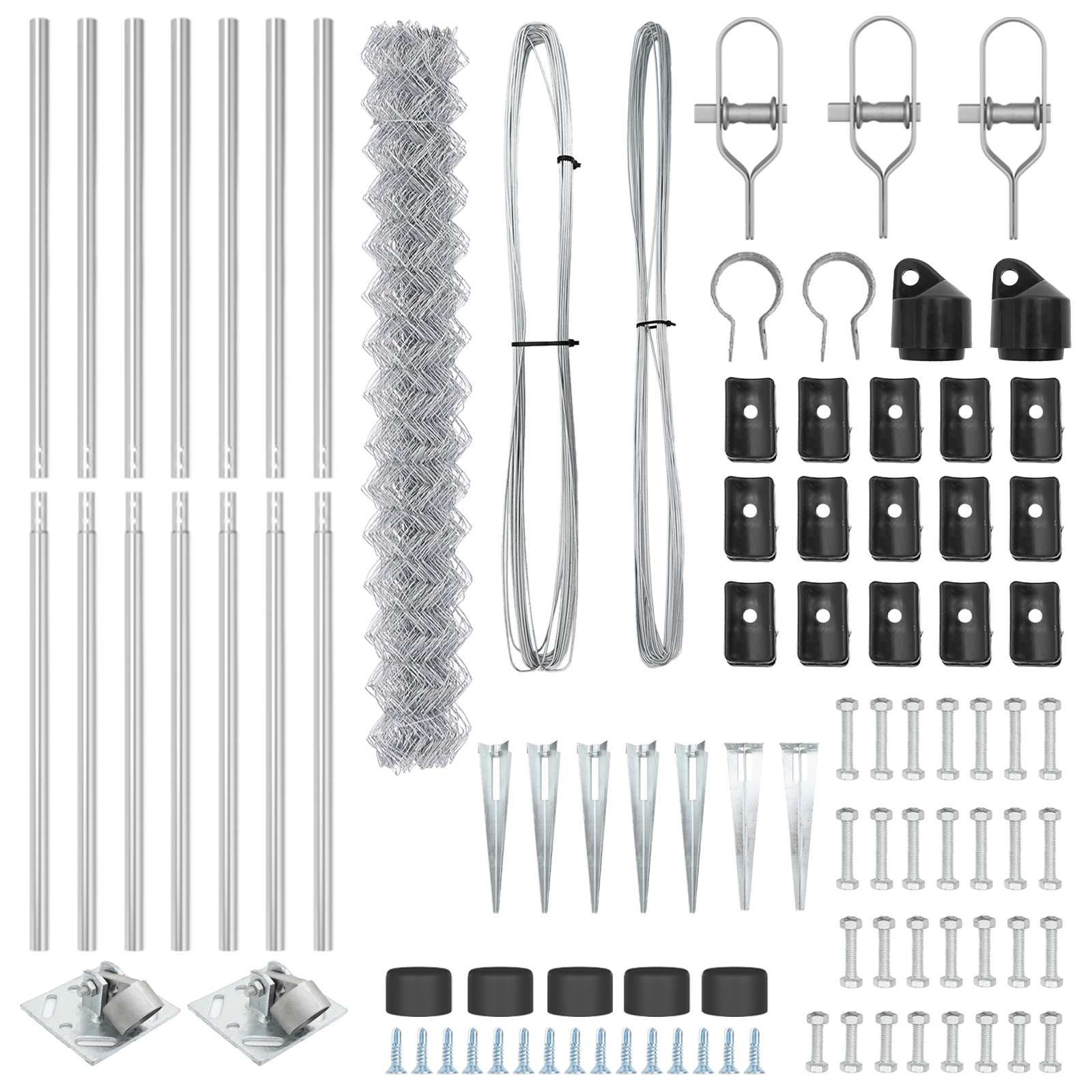 Chain Link Fence with 7 Spike Posts 1.6x10 m Galvanised Steel - Image 3