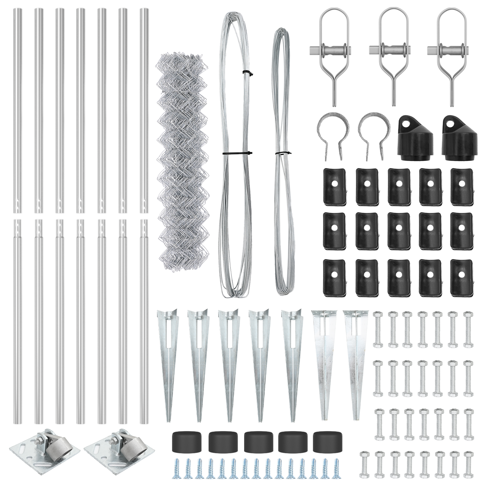 Chain Link Fence with 7 Spike Posts 1.2x10 m Galvanised Steel - Image 3