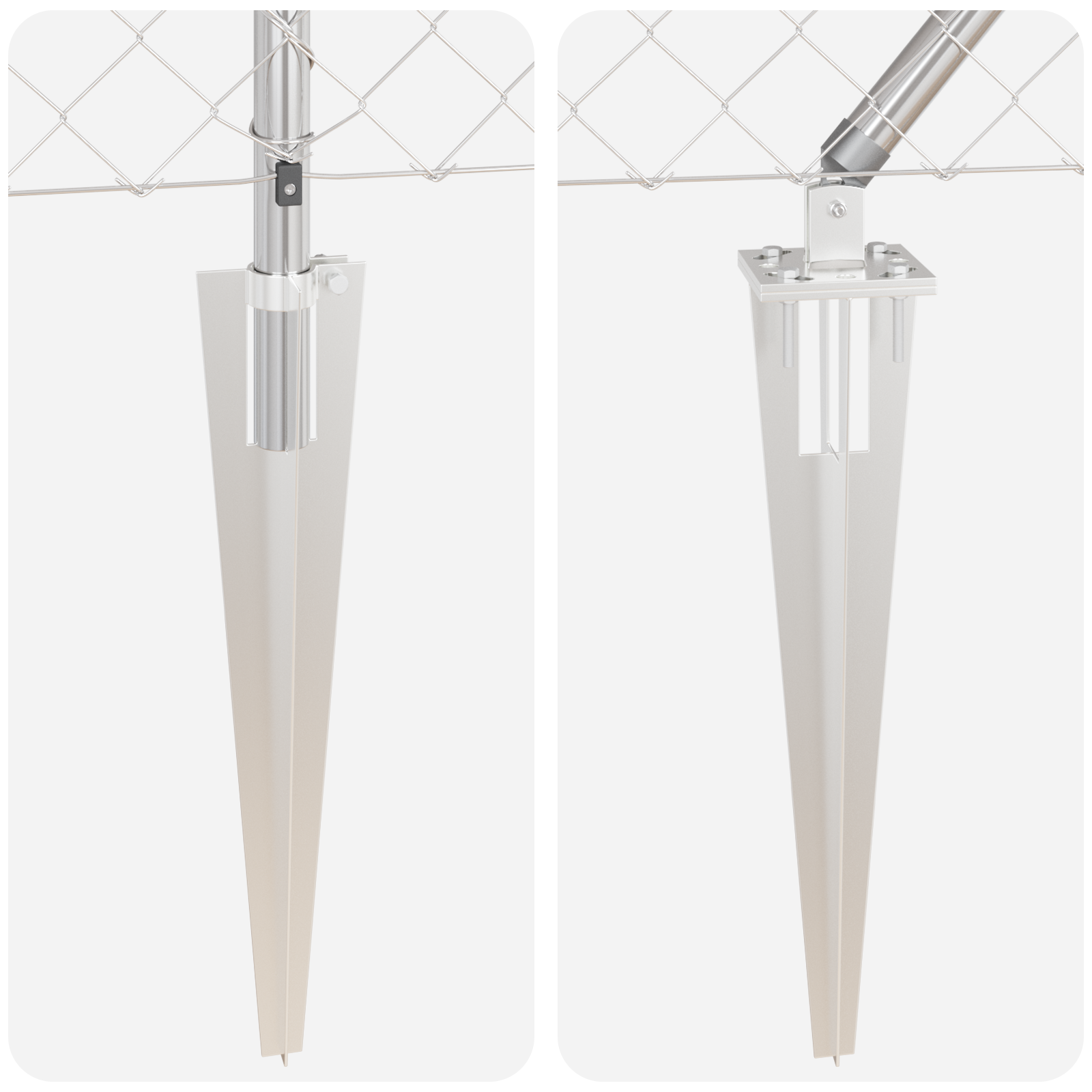 Chain Link Fence with 7 Spike Posts 1.5x10 m Galvanised Steel - Image 5