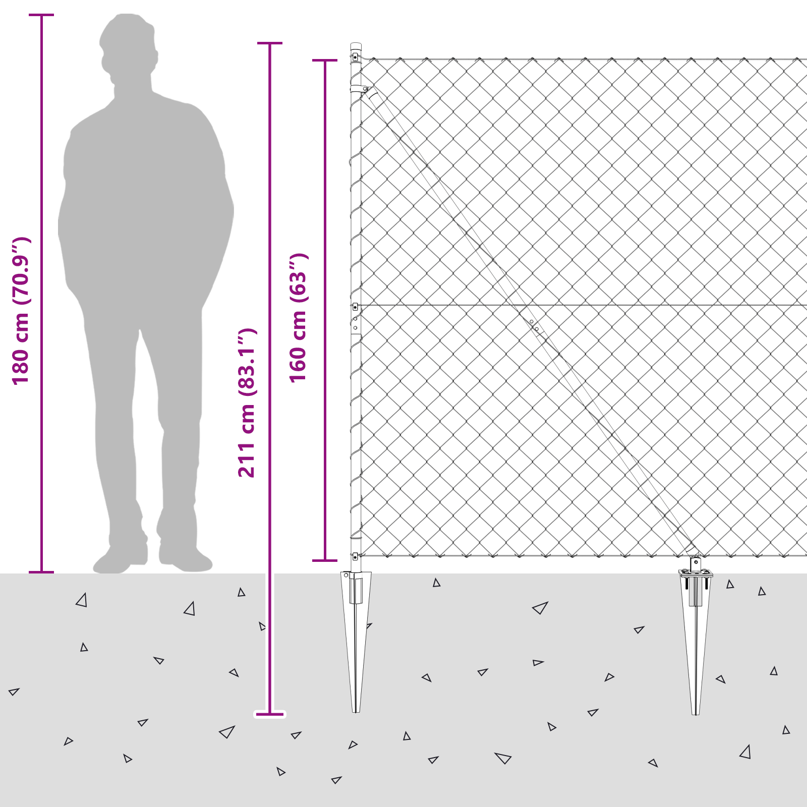 Chain Link Fence with 7 Spike Posts 1.6x10 m Galvanised Steel - Image 11