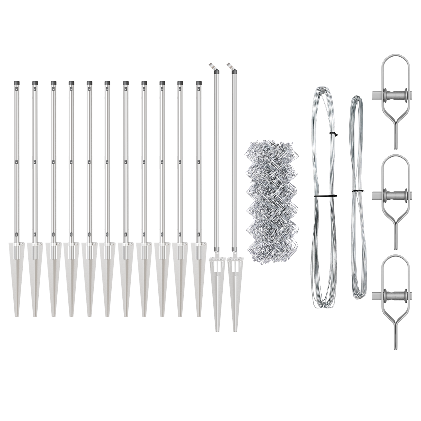 Chain Link Fence with 13 Spike Posts 0.4x25 m Galvanised Steel - Image 3