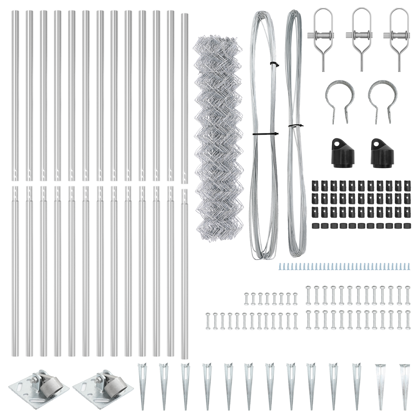 Chain Link Fence with 13 Spike Posts 1.2 x 25 m Galvanised Steel - Image 3
