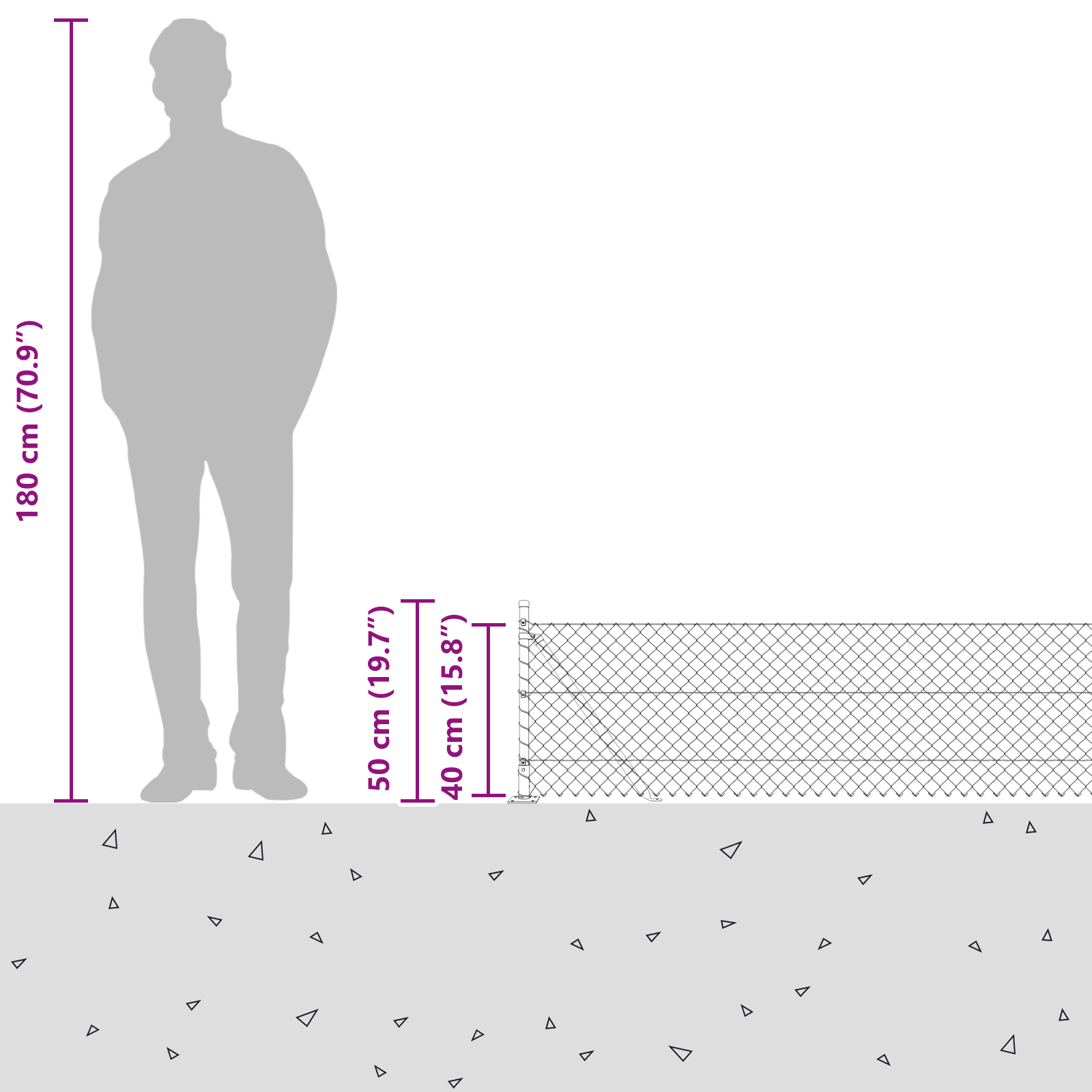 Chain Link Fence with 7 Flanged Posts 0.4x10 m Galvanised Steel - Image 10
