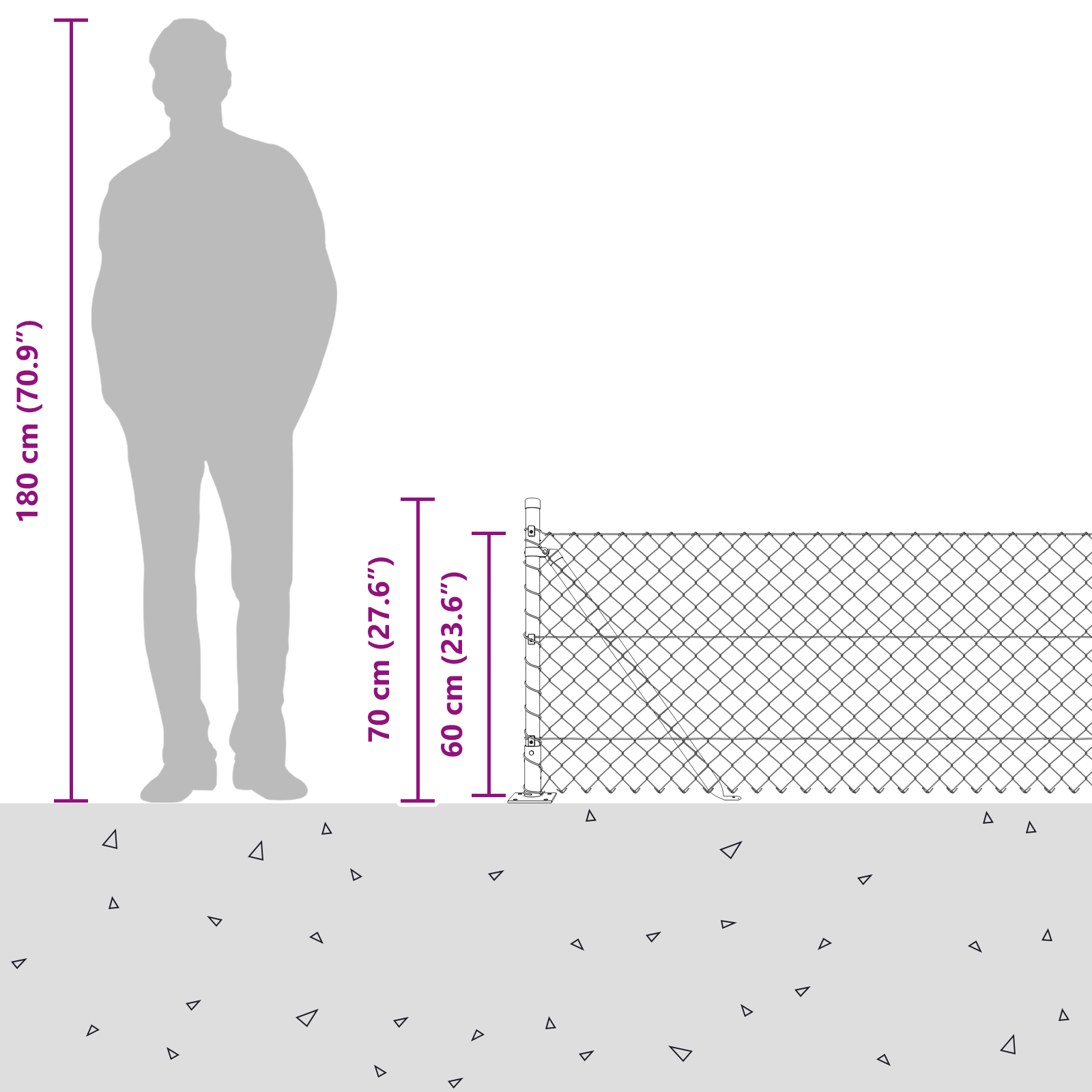 Chain Link Fence with 7 Flanged Posts 0.6x10 m Galvanised Steel - Image 10