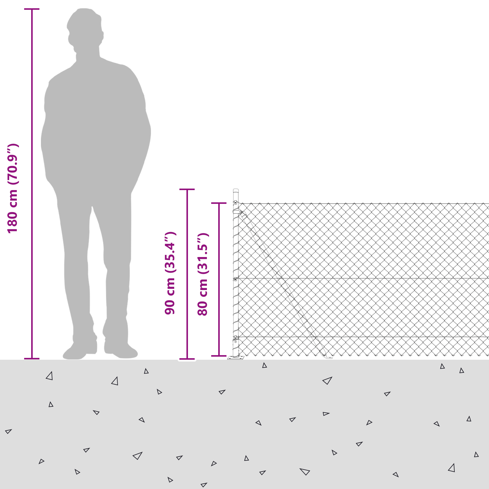 Chain Link Fence with 7 Flanged Posts 0.8x10 m Galvanised Steel - Image 8