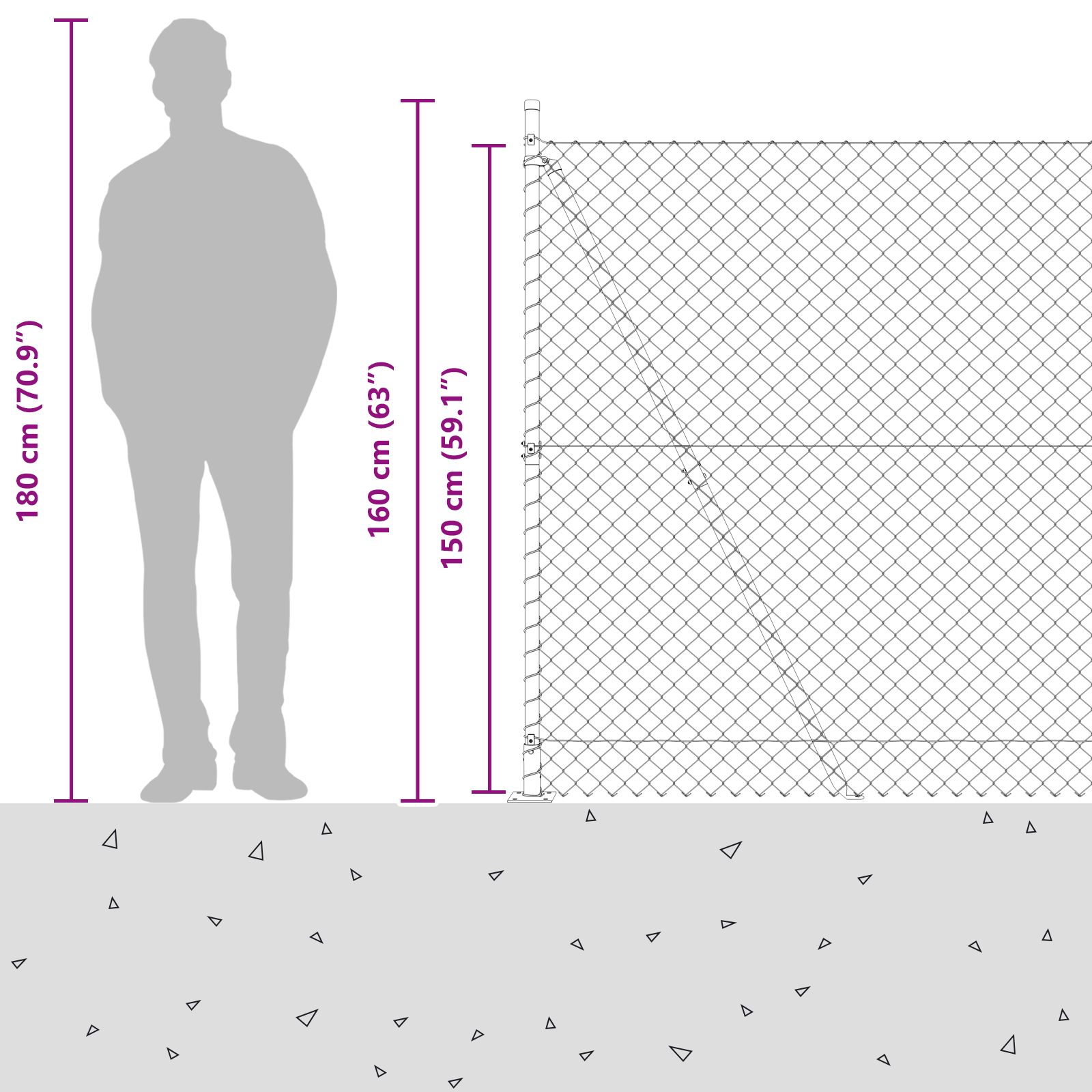 Chain Link Fence with 7 Flanged Posts 1.5x10 m Galvanised Steel - Image 7