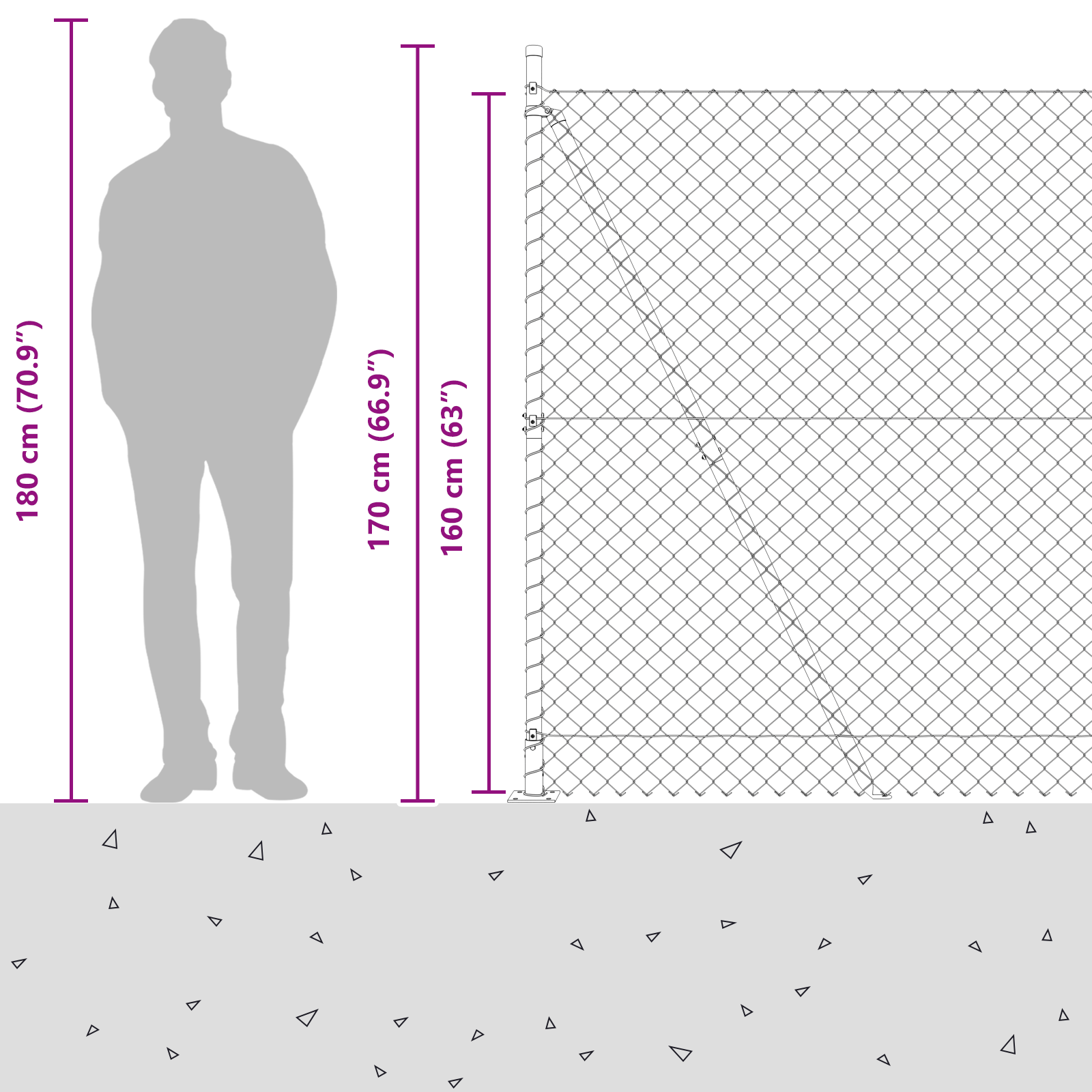 Chain Link Fence with 7 Flanged Posts 1.6x10 m Galvanised Steel - Image 7