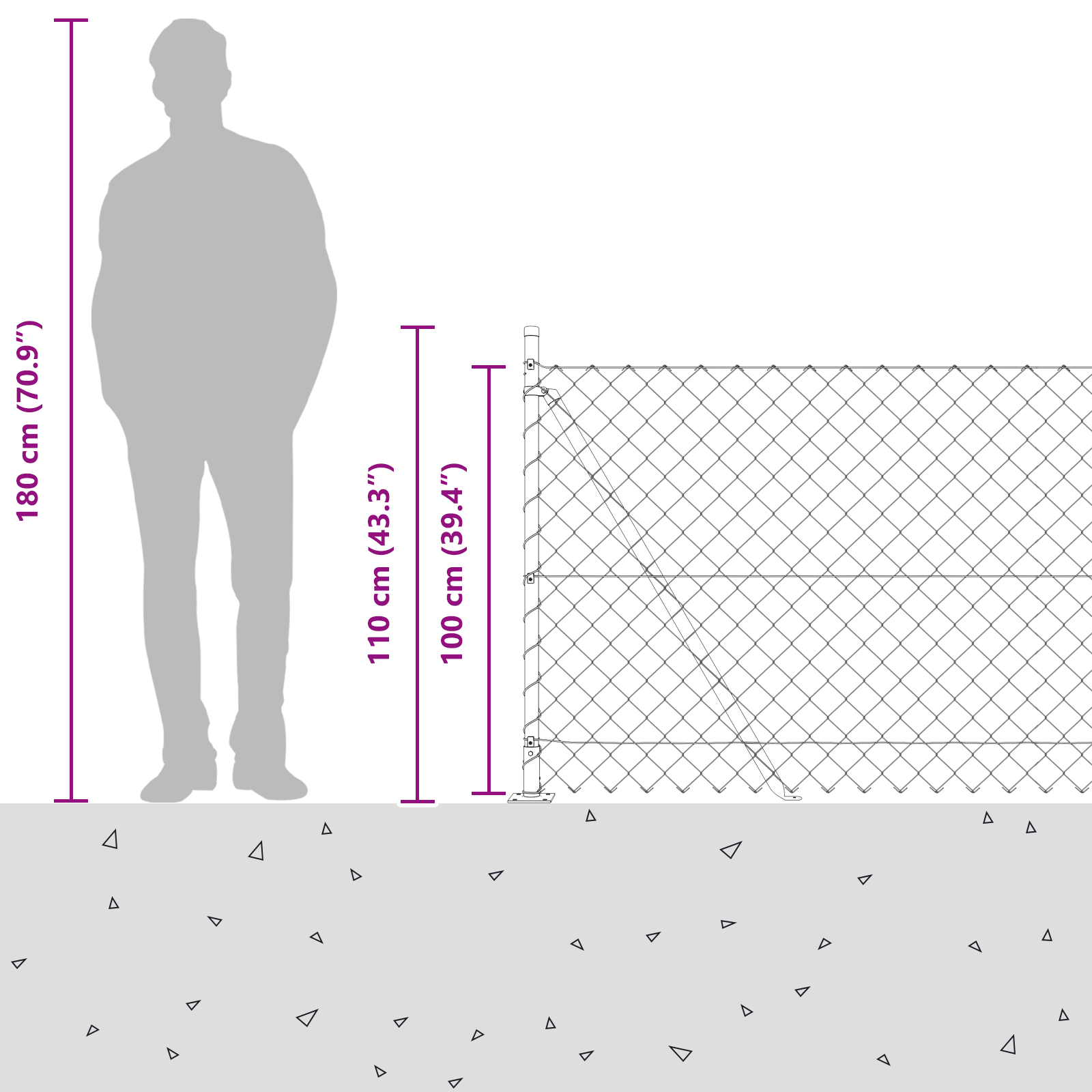 Chain Link Fence with 7 Flanged Posts 1x10 m Galvanised Steel - Image 10