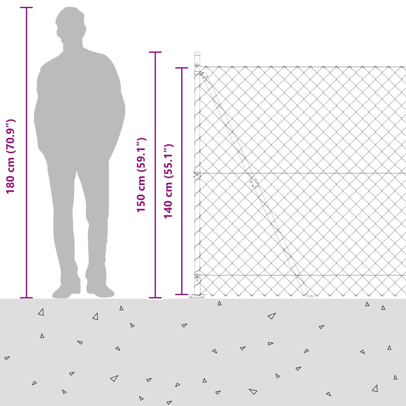 Chain Link Fence with 7 Flanged Posts 1.4x10 m Galvanised Steel - Image 8