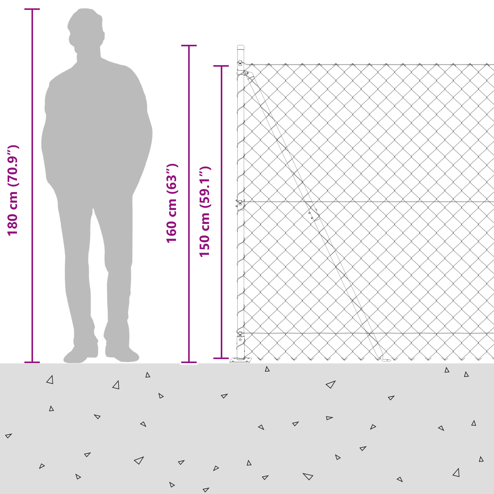 Chain Link Fence with 7 Flanged Posts 1.5x10 m Galvanised Steel - Image 8