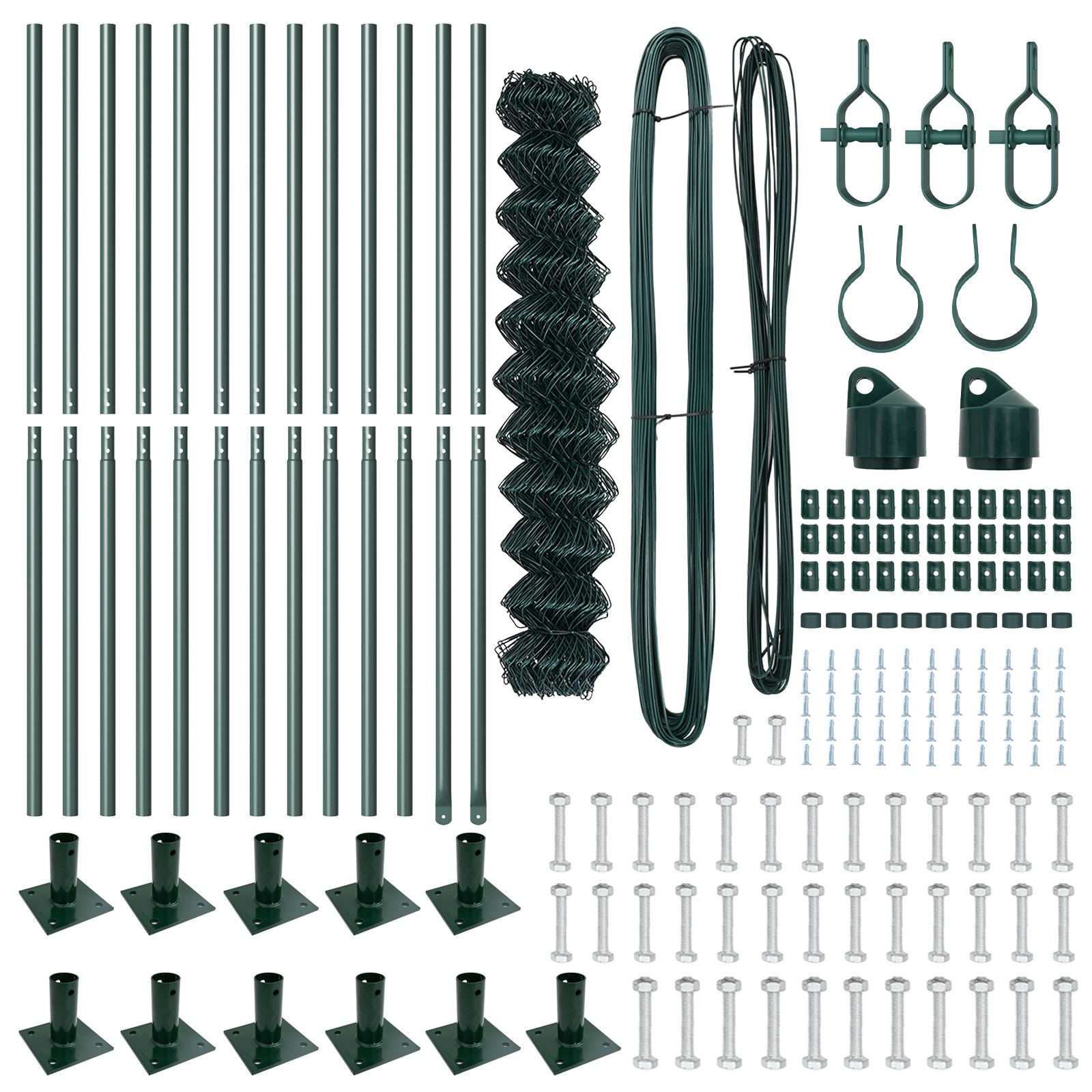 Chain Link Fence with 13 Flanged Posts 0.8x25 m Galvanised Steel - Image 5