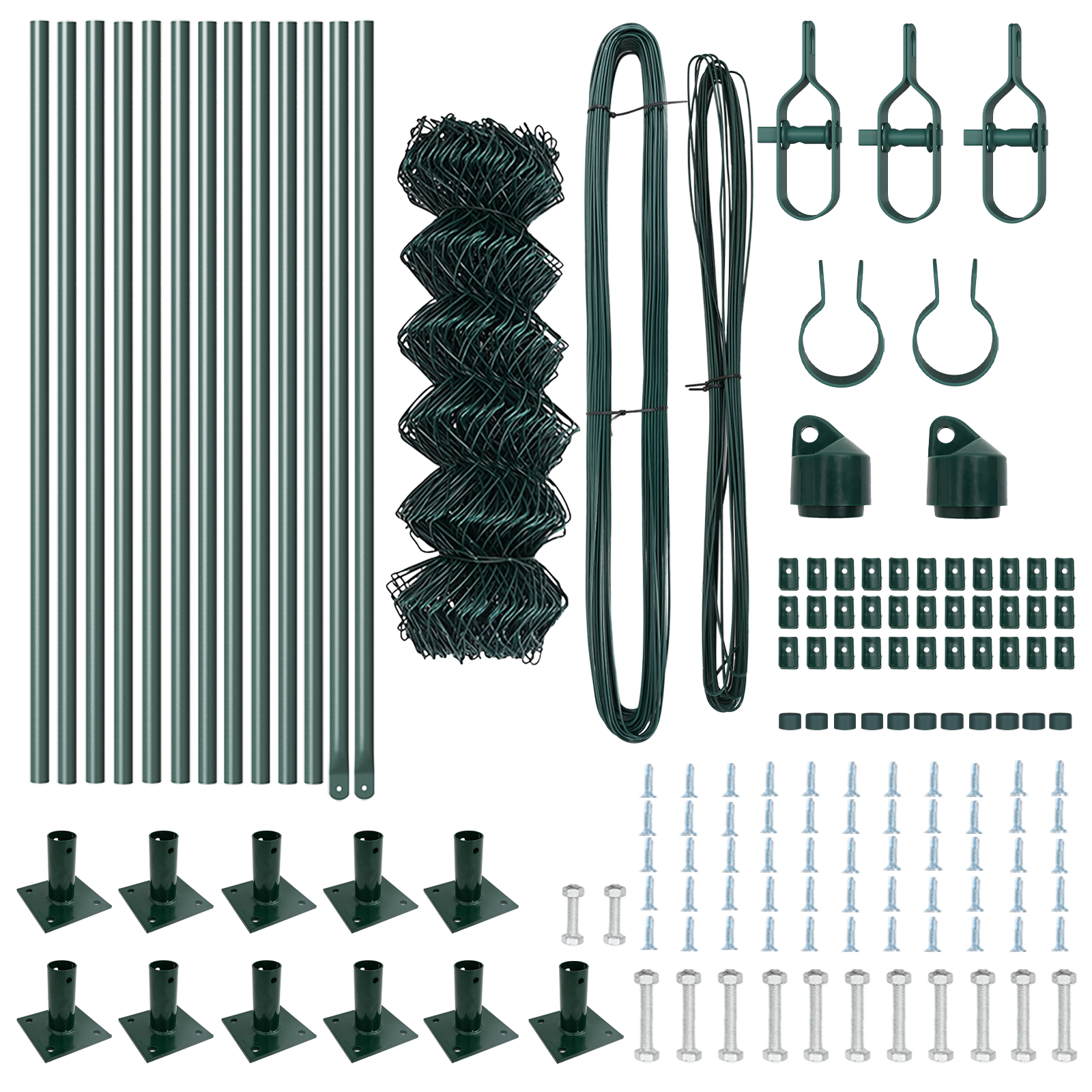 Chain Link Fence with 13 Flanged Posts 0.4x25 m Galvanised Steel - Image 5