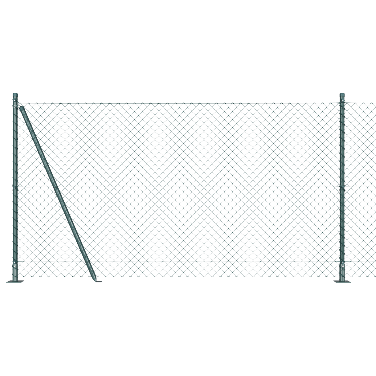 Chain Link Fence with 13 Flanged Posts 1.2x25 m Galvanised Steel - Image 2