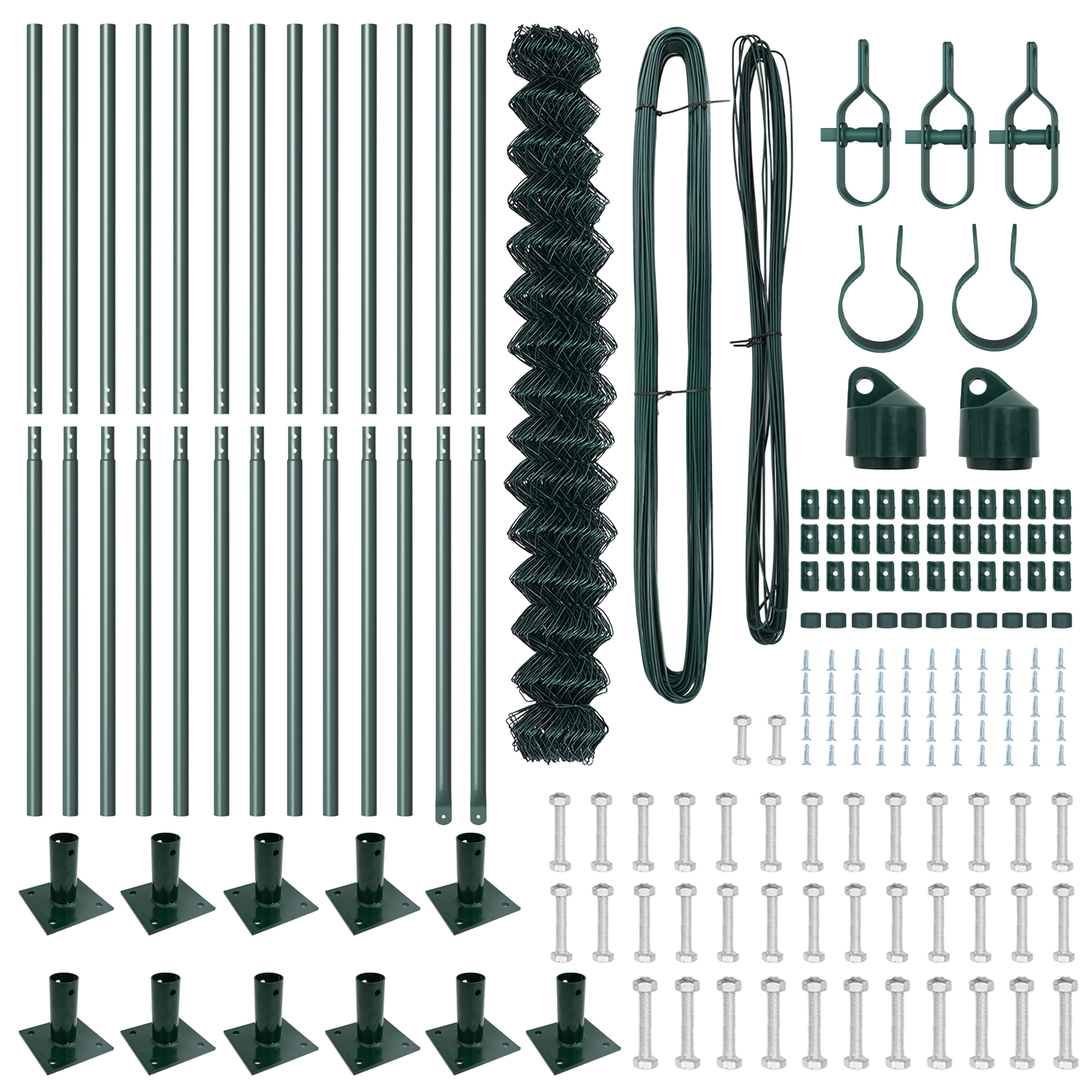 Chain Link Fence with 13 Flanged Posts 1.4x25 m Galvanised Steel - Image 5