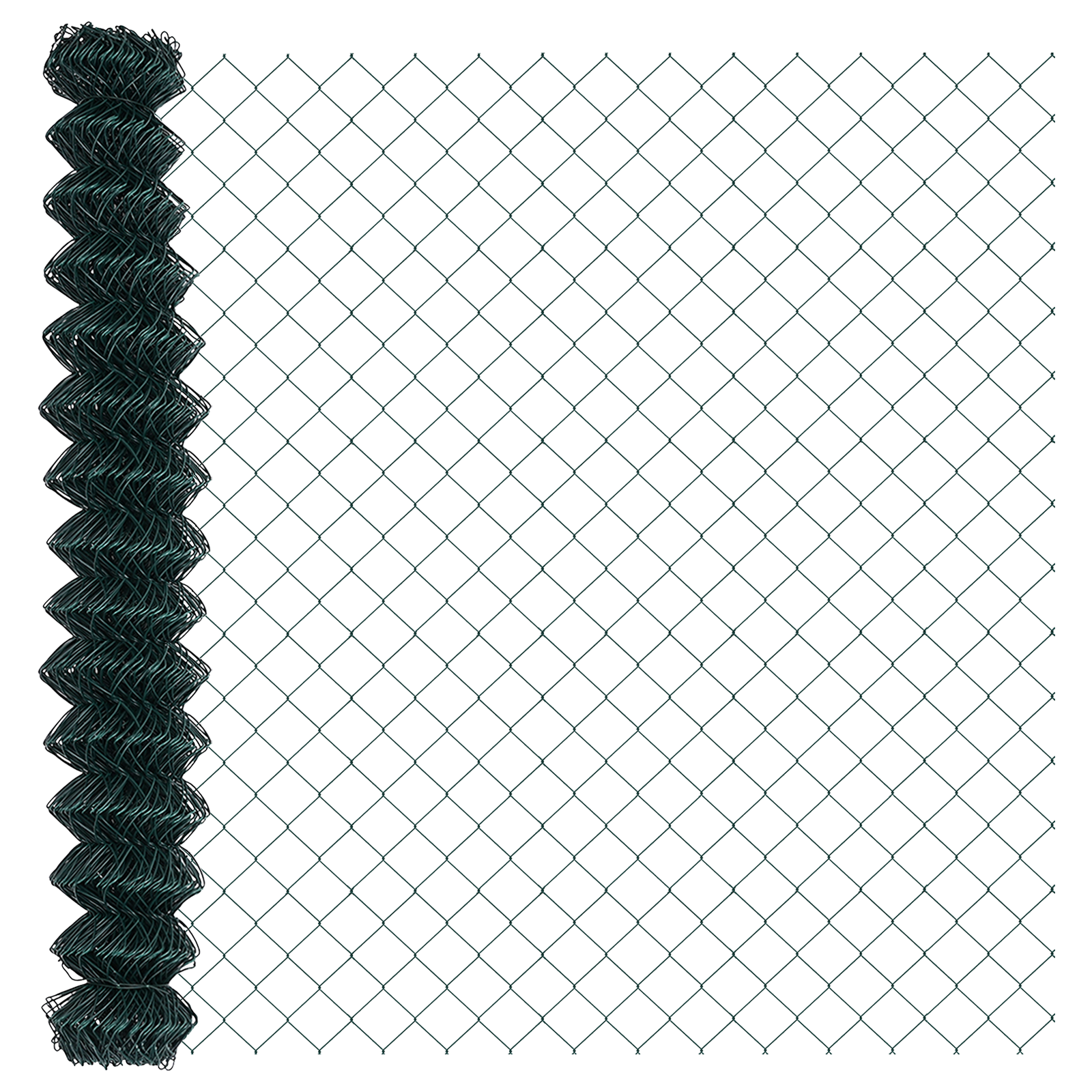 Chain Link Fence Set of 2 Green Metal, Coated Wire Large - Image 6