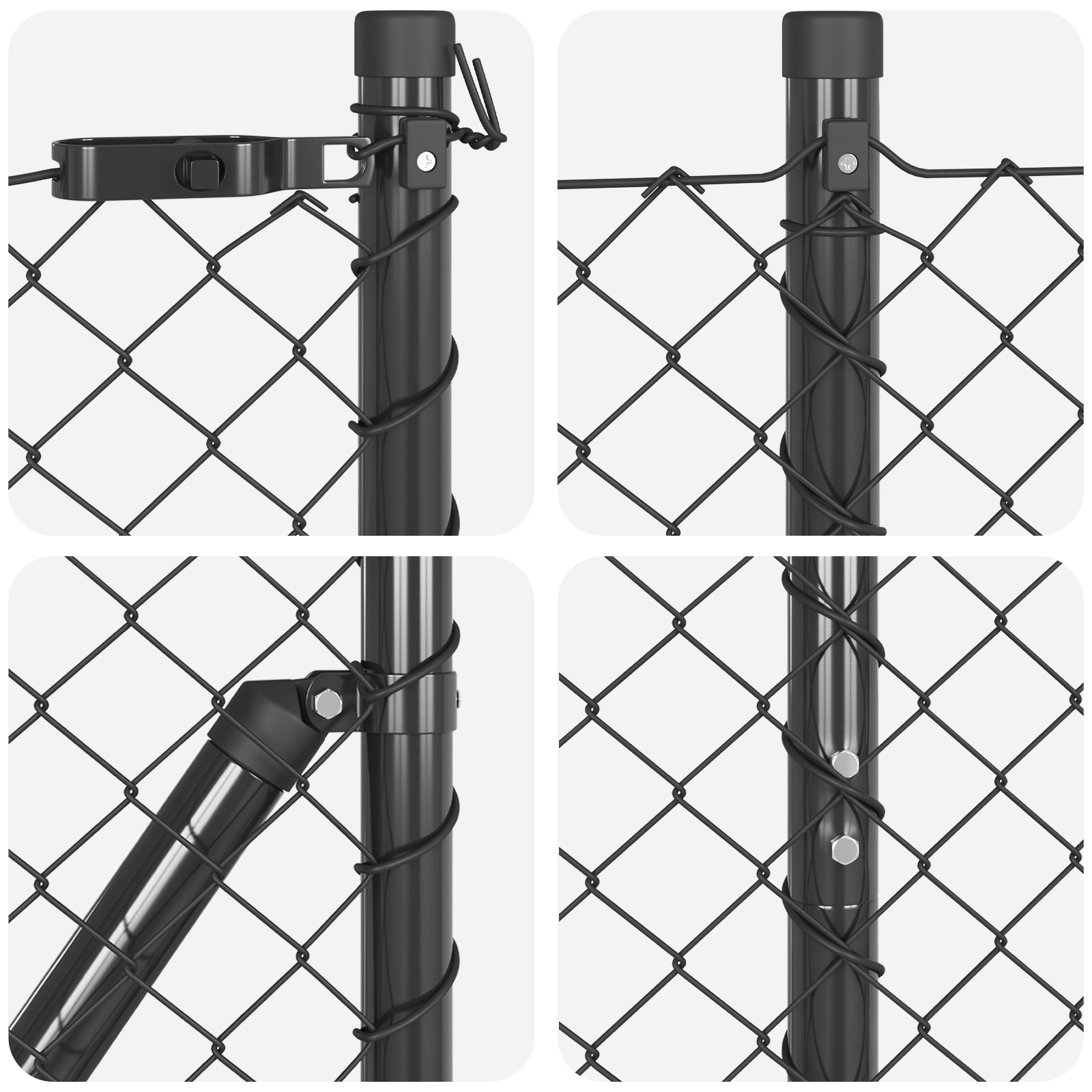 Chain Link Fence with 7 Flanged Posts 1.2x10 m Galvanised Steel - Image 7