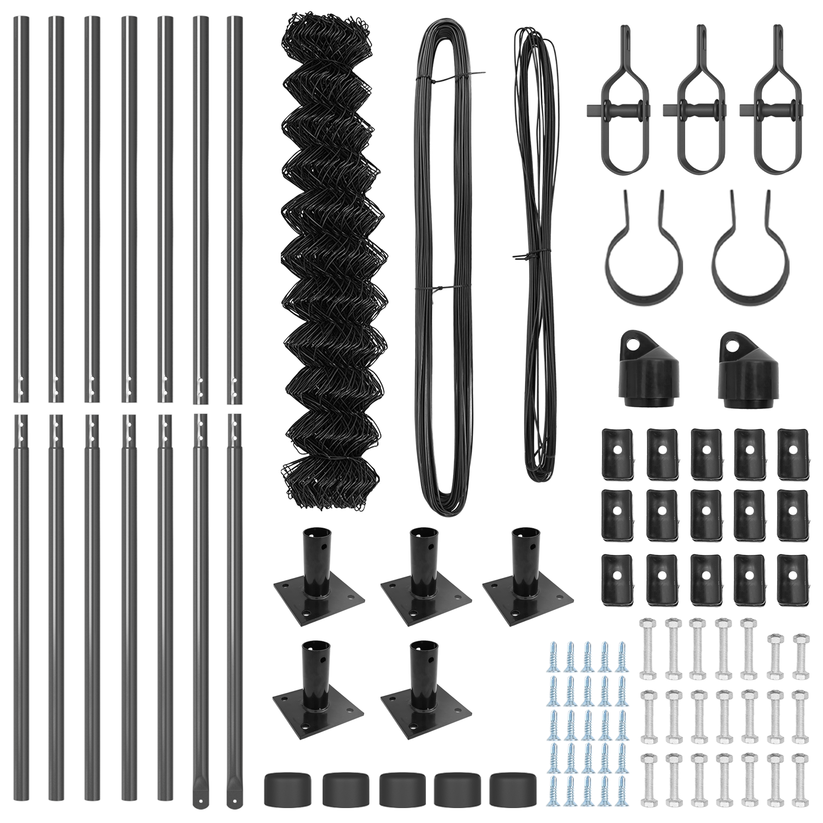 Chain Link Fence with 7 Flanged Posts 1.2x10 m Galvanised Steel - Image 5