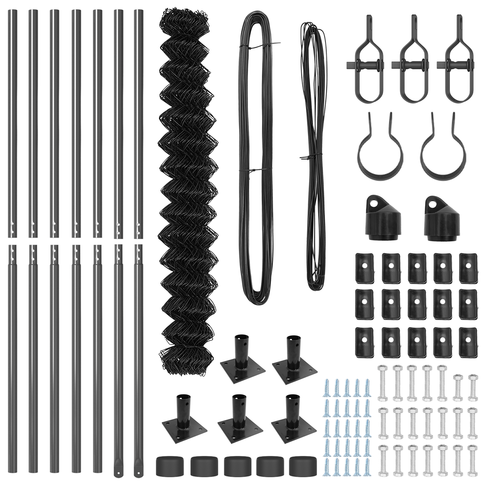 Chain Link Fence with 7 Flanged Posts 1.5x10 m Galvanised Steel - Image 5
