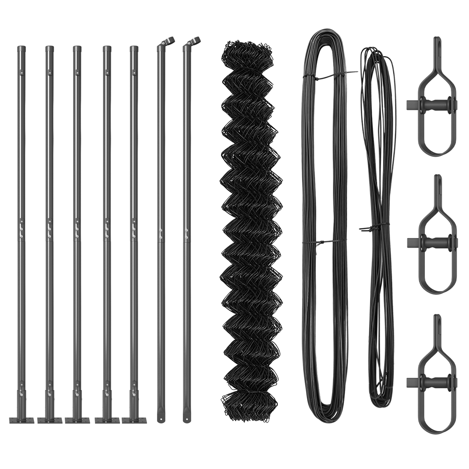 Chain Link Fence with 7 Flanged Posts 1.6x10 m Galvanised Steel - Image 4