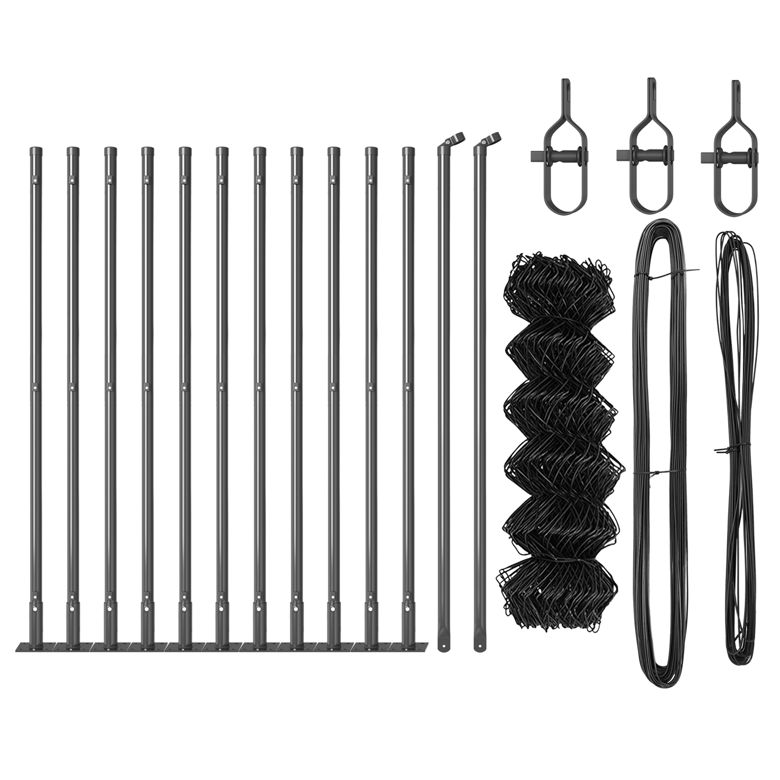 Chain Link Fence with 13 Flanged Posts 0.4x25 m Galvanised Steel - Image 4
