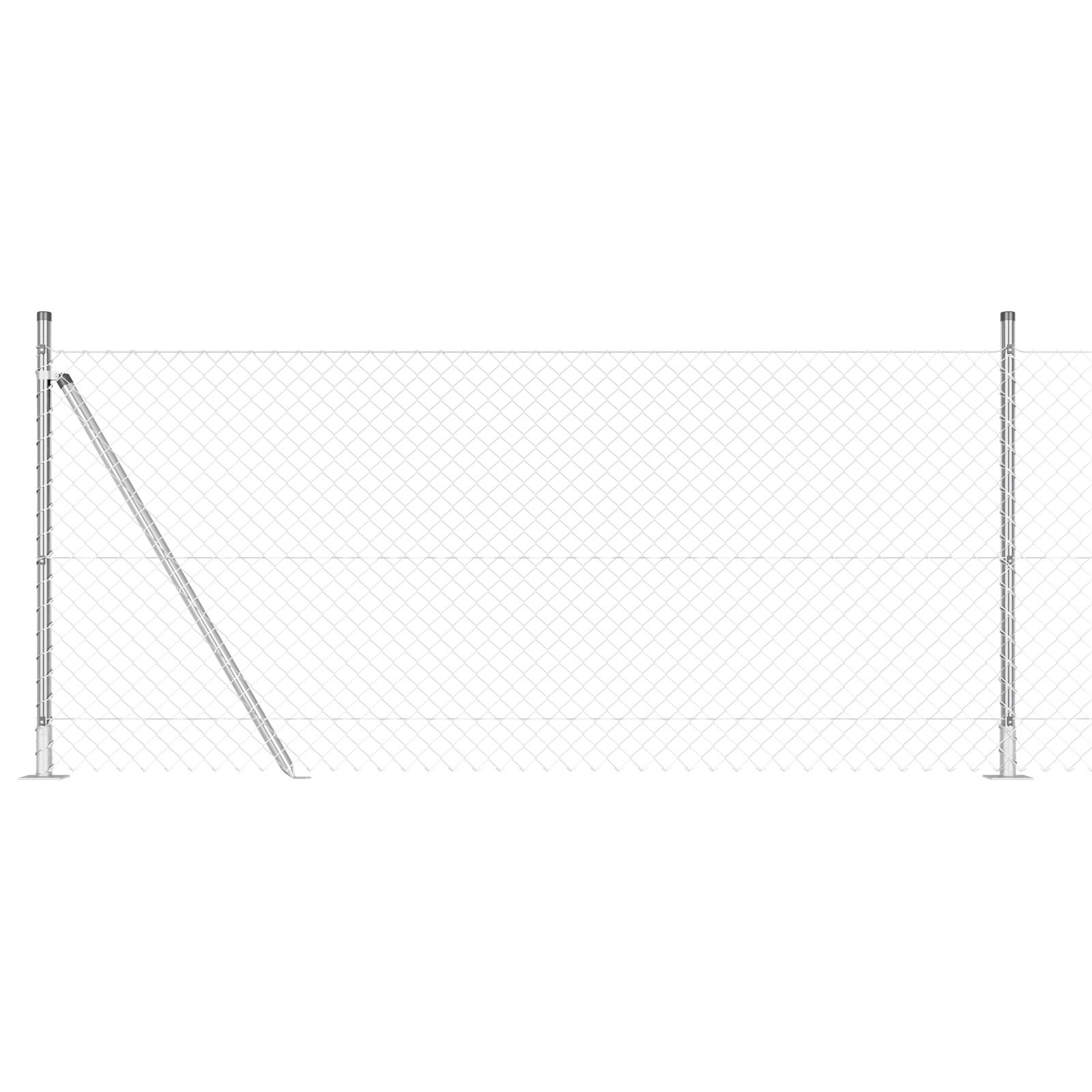 Chain Link Fence Set of 2 Galvanised Galvanised steel 25 x 0.8 m - Image 2