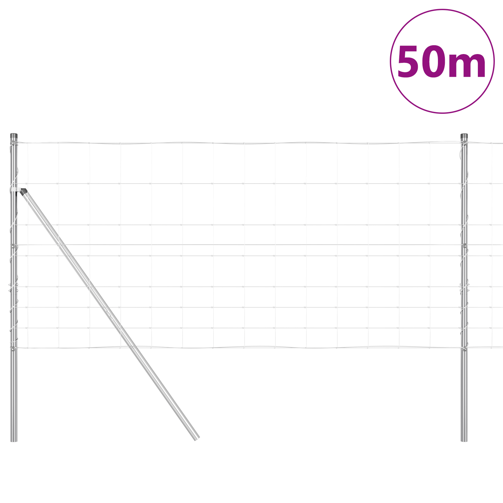 Field Fence 1x50 m Galvanised Steel - Image 3