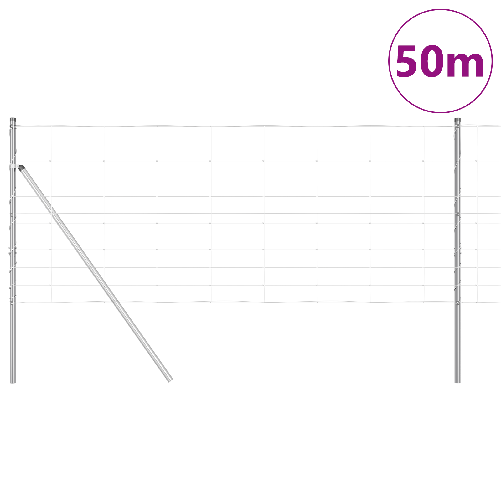 Field Fence 1x50 m Galvanised Steel - Image 3