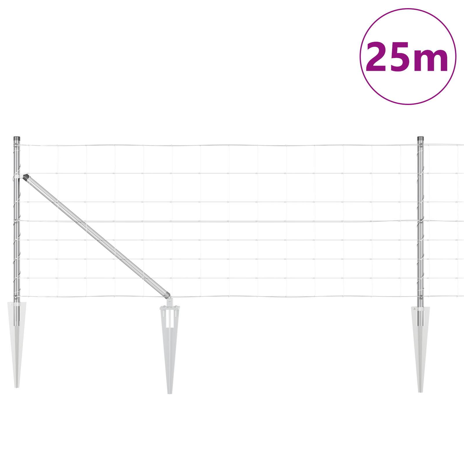 Field Fence 0.8x25 m Galvanised Steel - Image 3