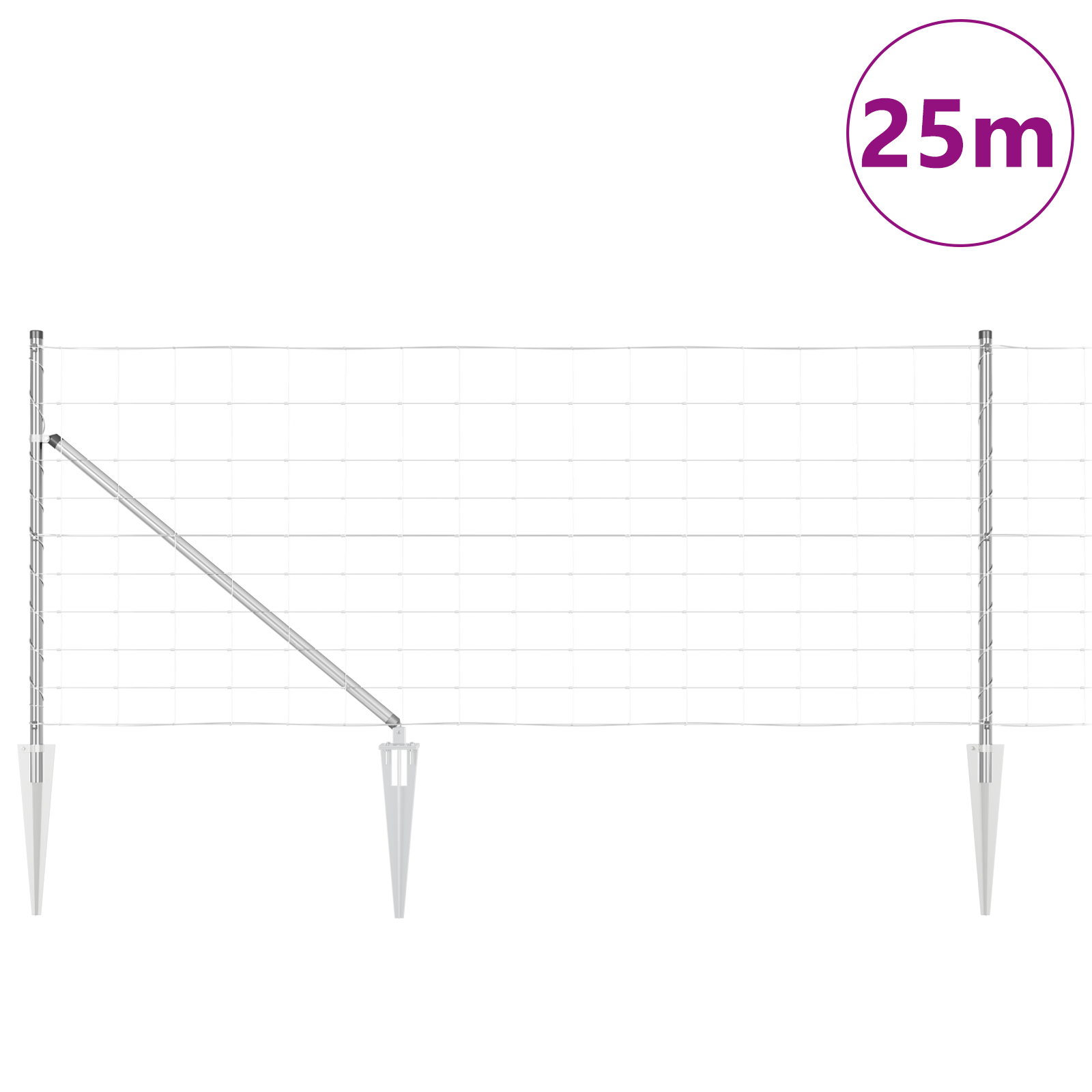 Field Fence 1x25 m Galvanised Steel - Image 3