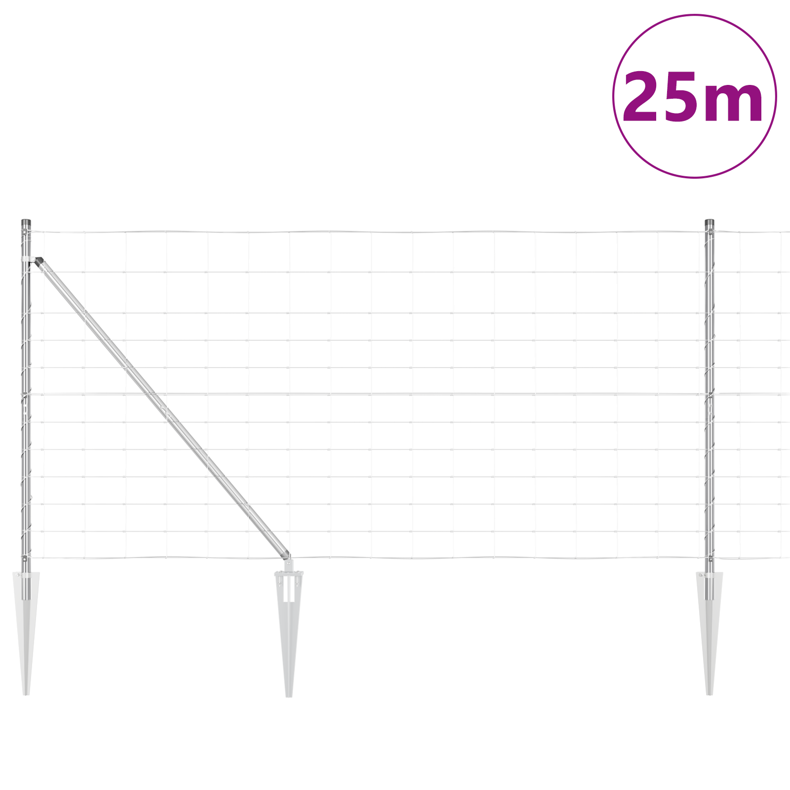 Field Fence 1.2x25 m Galvanised Steel - Image 3