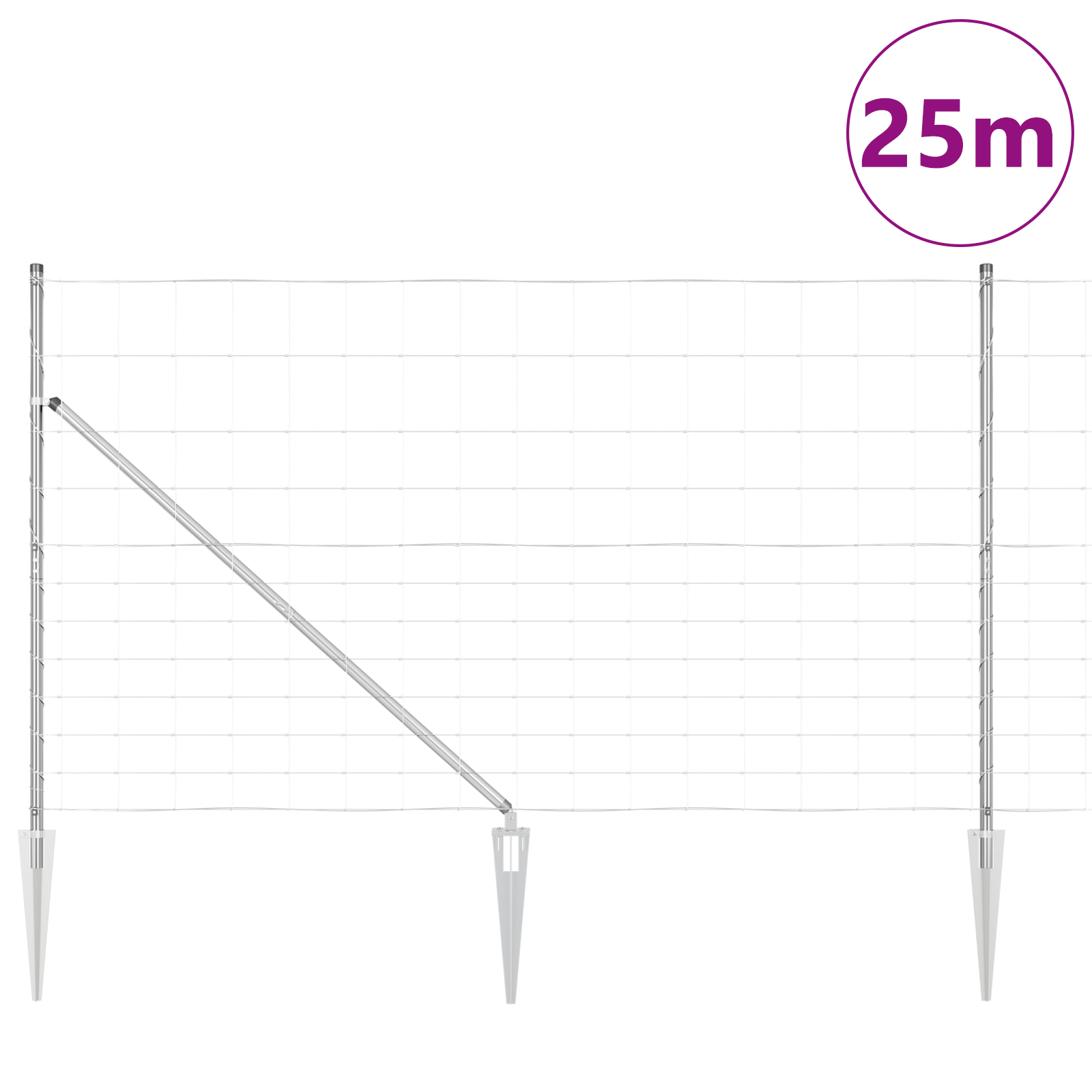Field Fence 1.4x25 m Galvanised Steel - Image 3