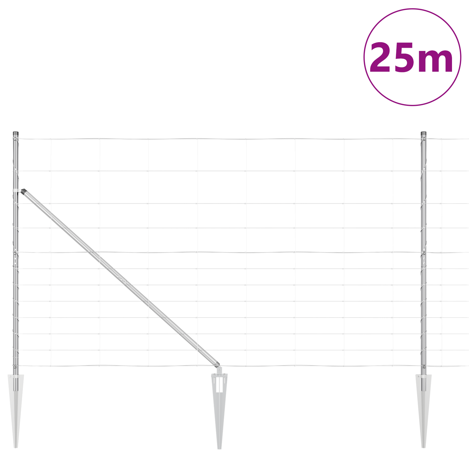 Field Fence 1.4x25 m Galvanised Steel - Image 3