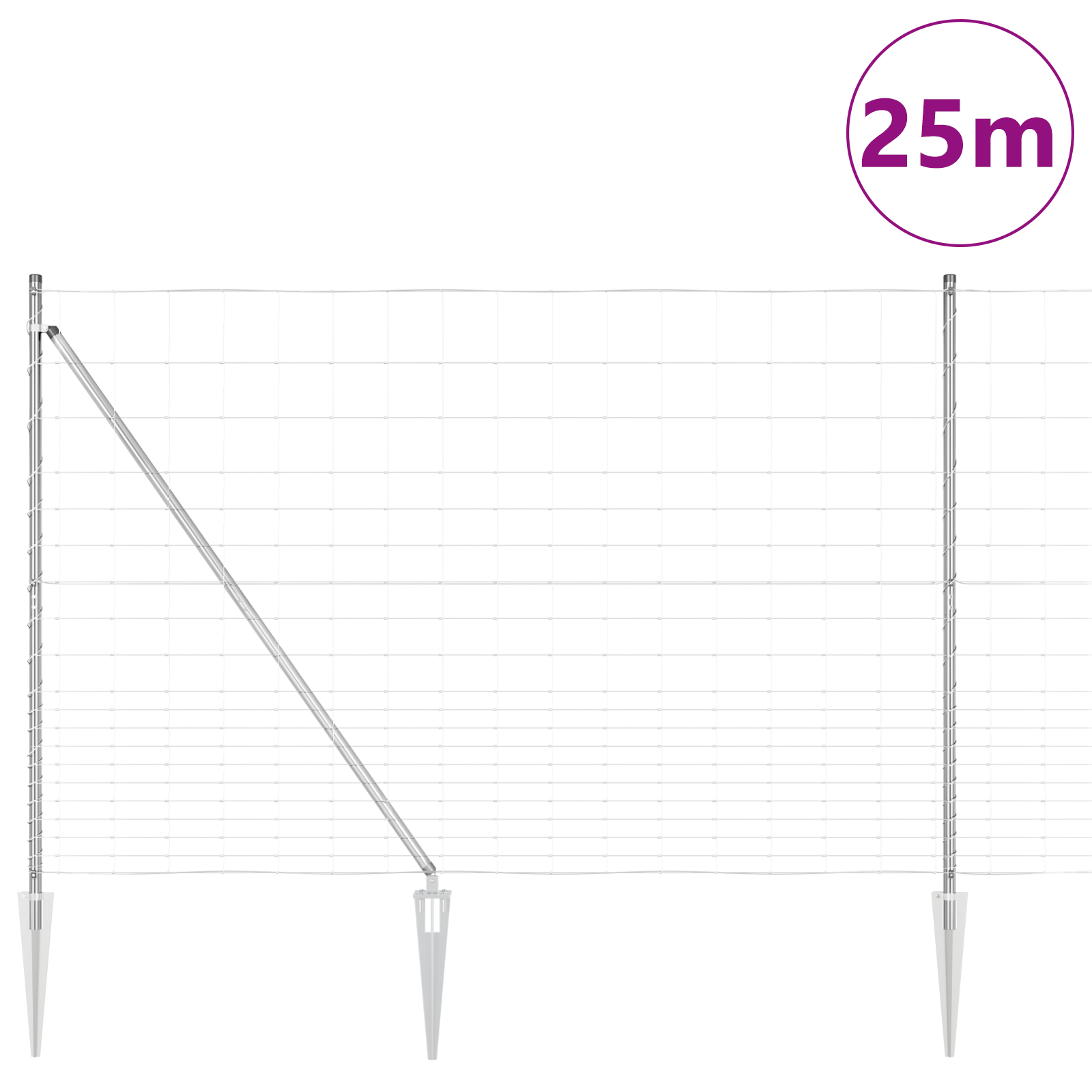 Field Fence 1.6x25 m Galvanised Steel - Image 3
